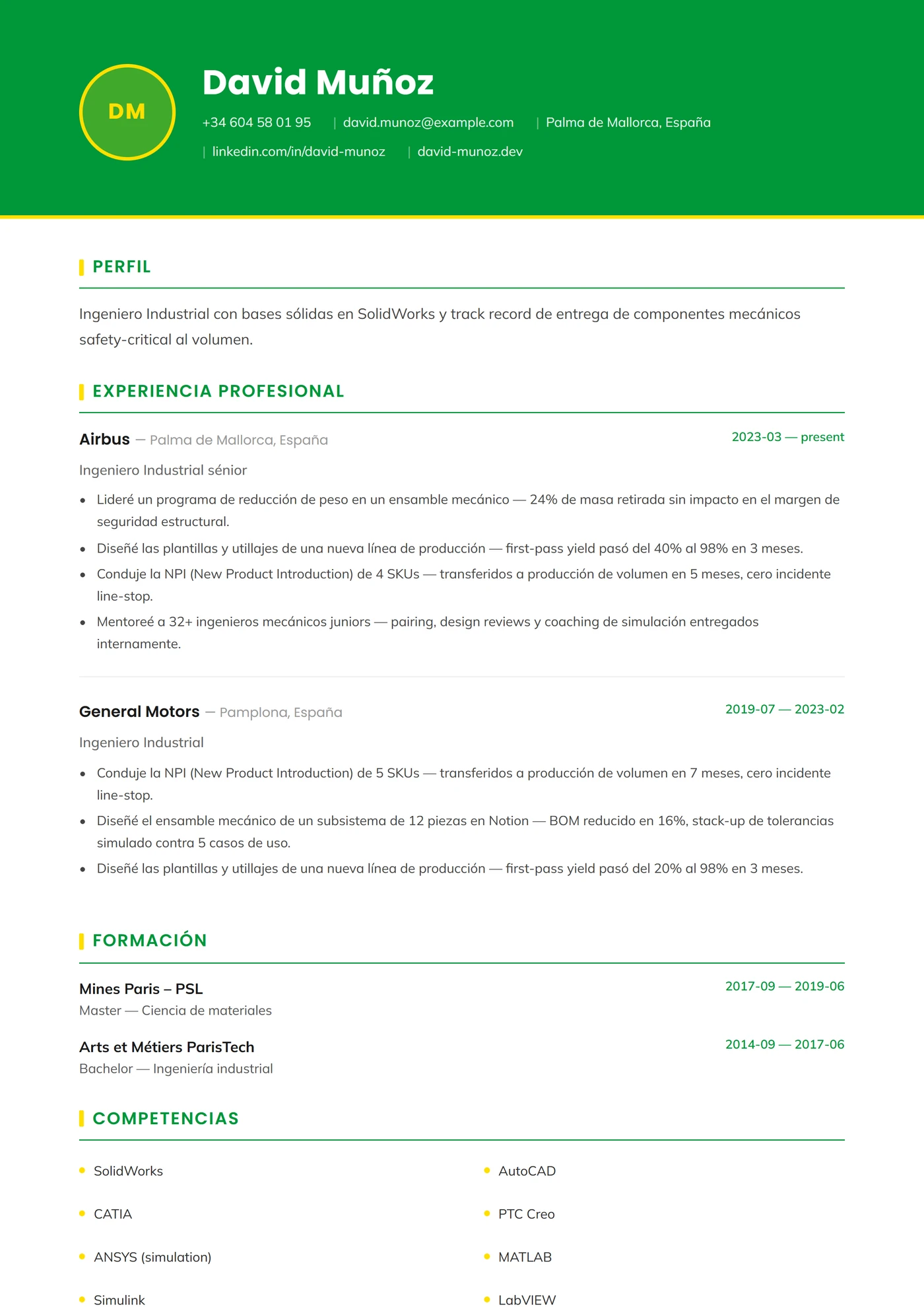 Brasil — Plantillas de CV