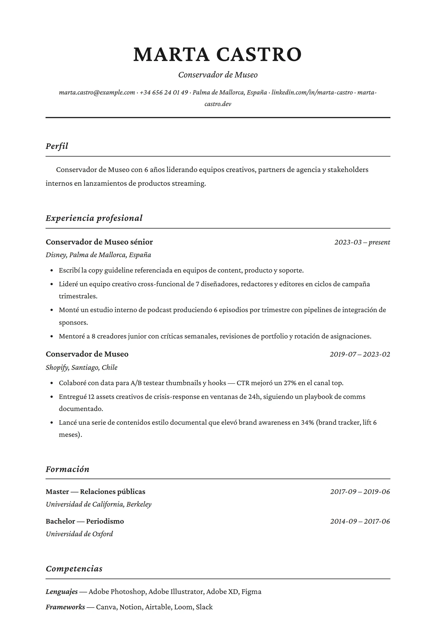 Clásico Membrete — Plantillas de CV