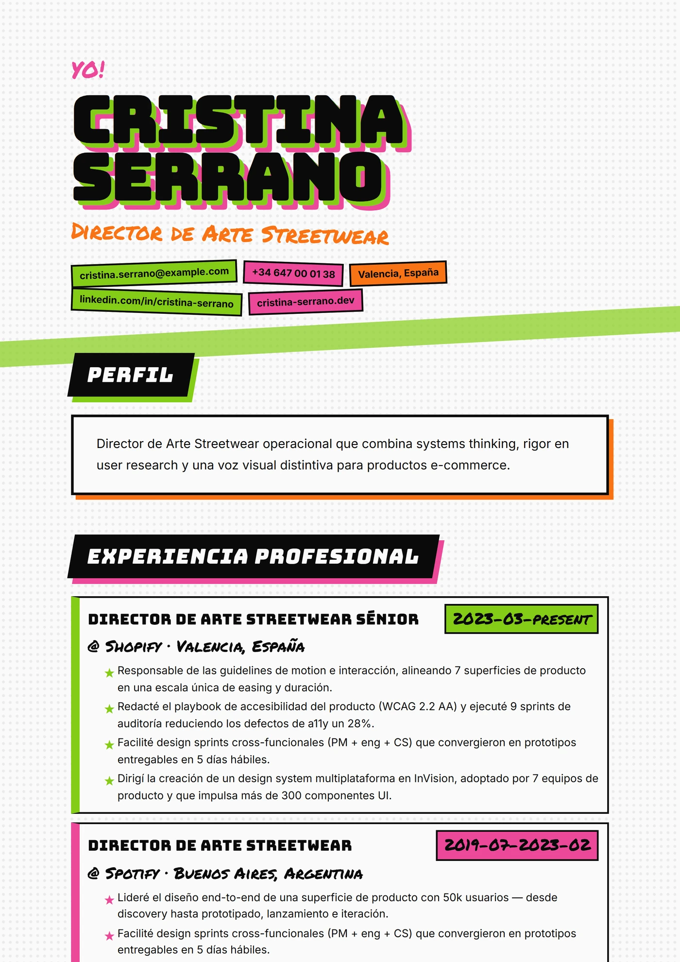 Fanzine Skater — Plantillas de CV