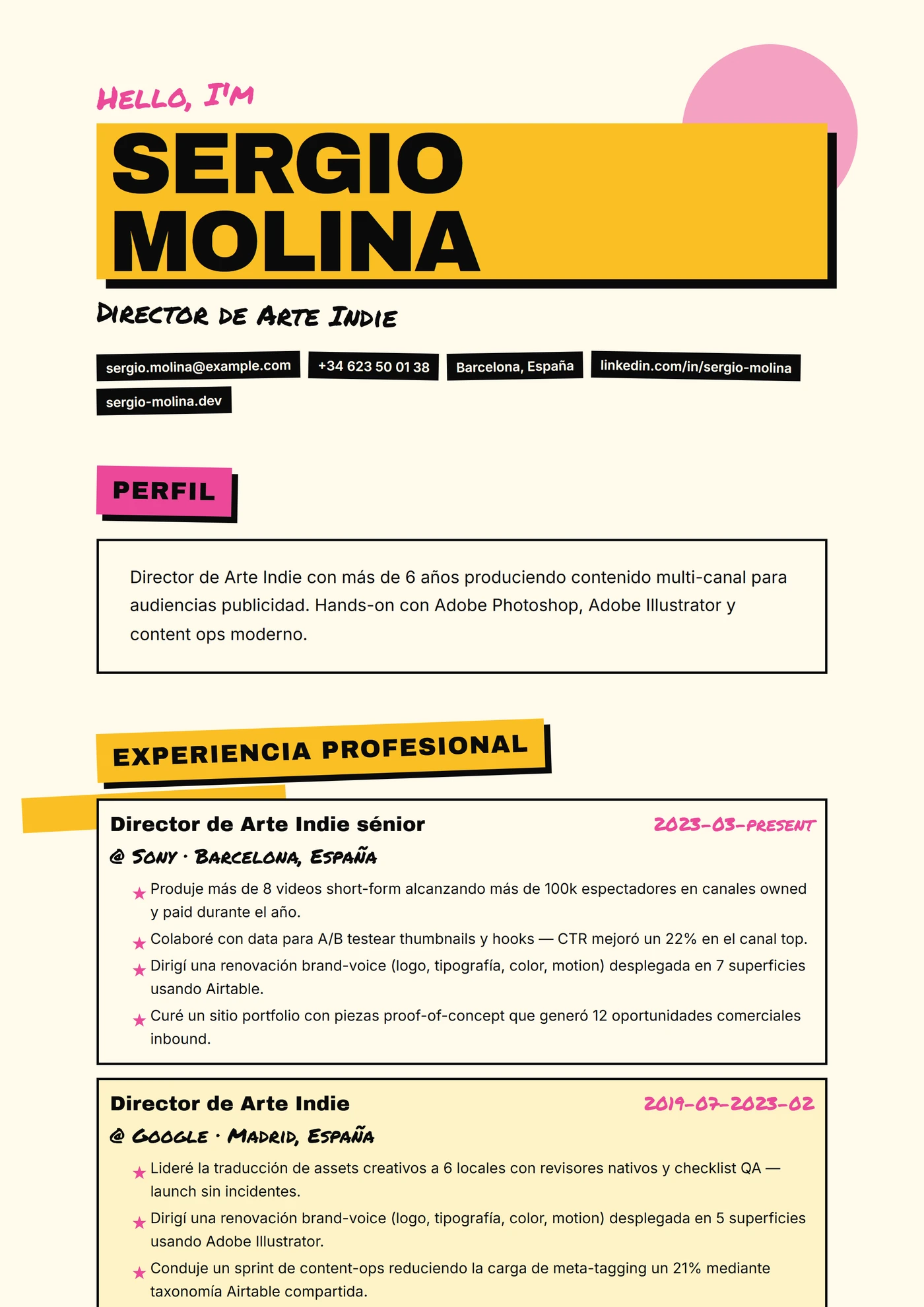 Fanzine Recorte — Plantillas de CV