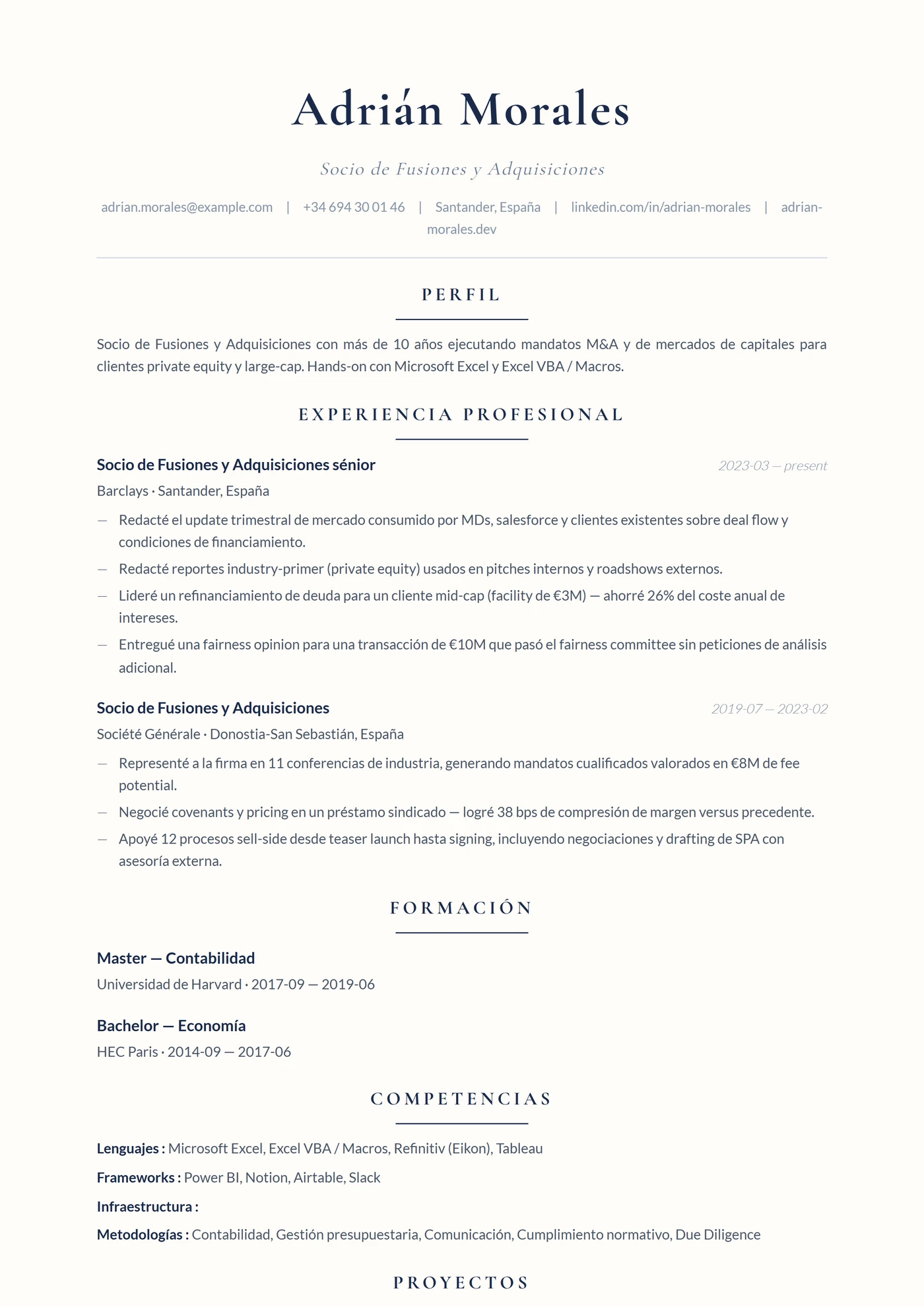 Serif Elegante — Plantillas de CV
