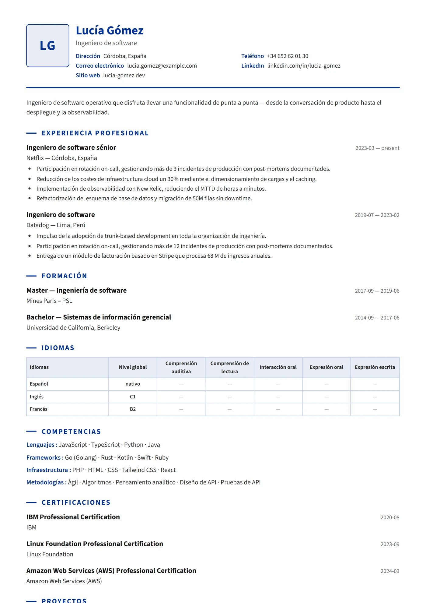 Europass Compact — Plantillas de CV