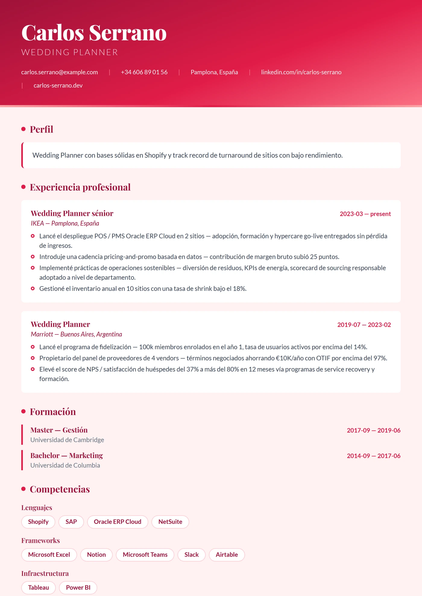 Fresa Terciopelo — Plantillas de CV