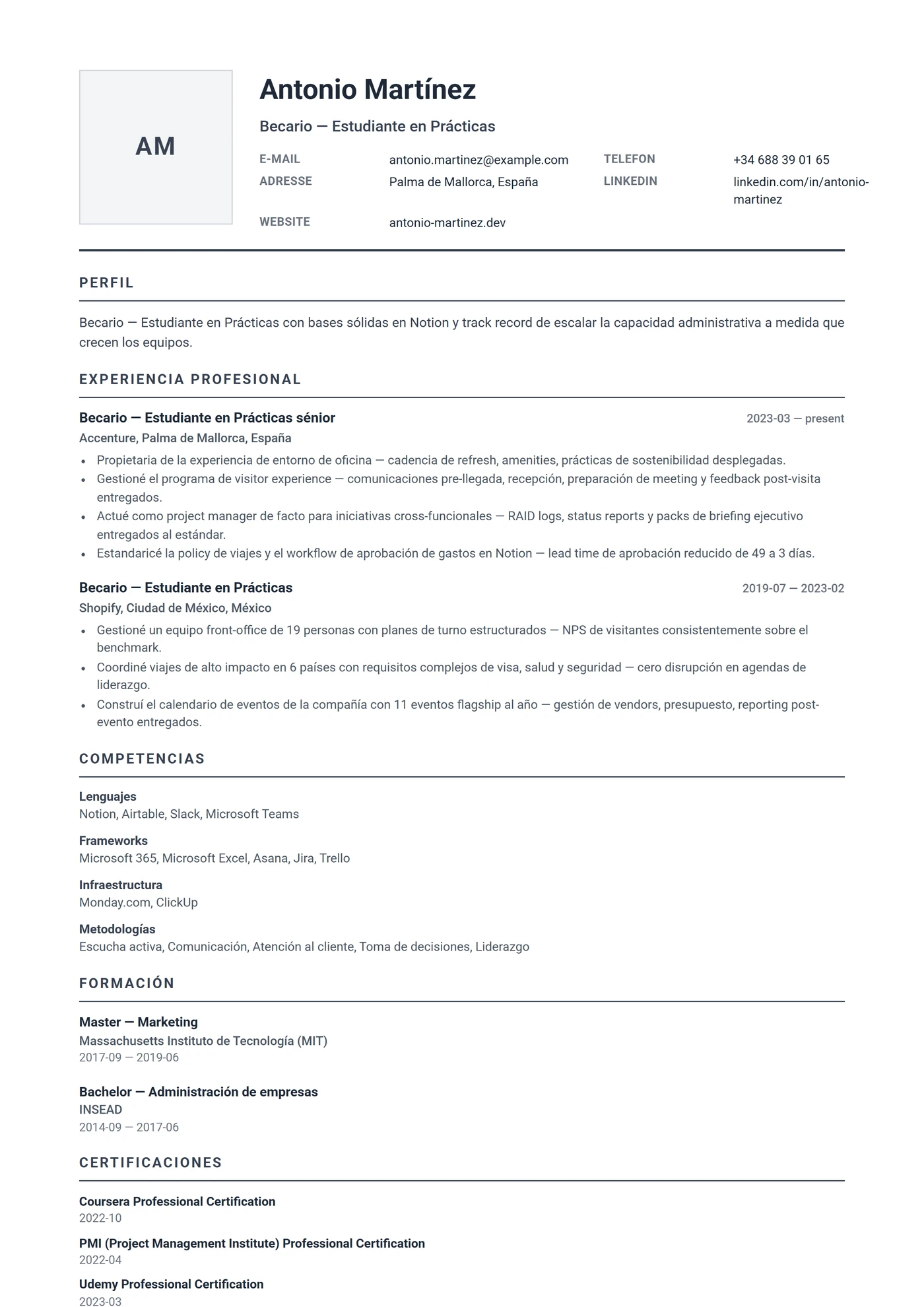 Alemania Compacto — Plantillas de CV