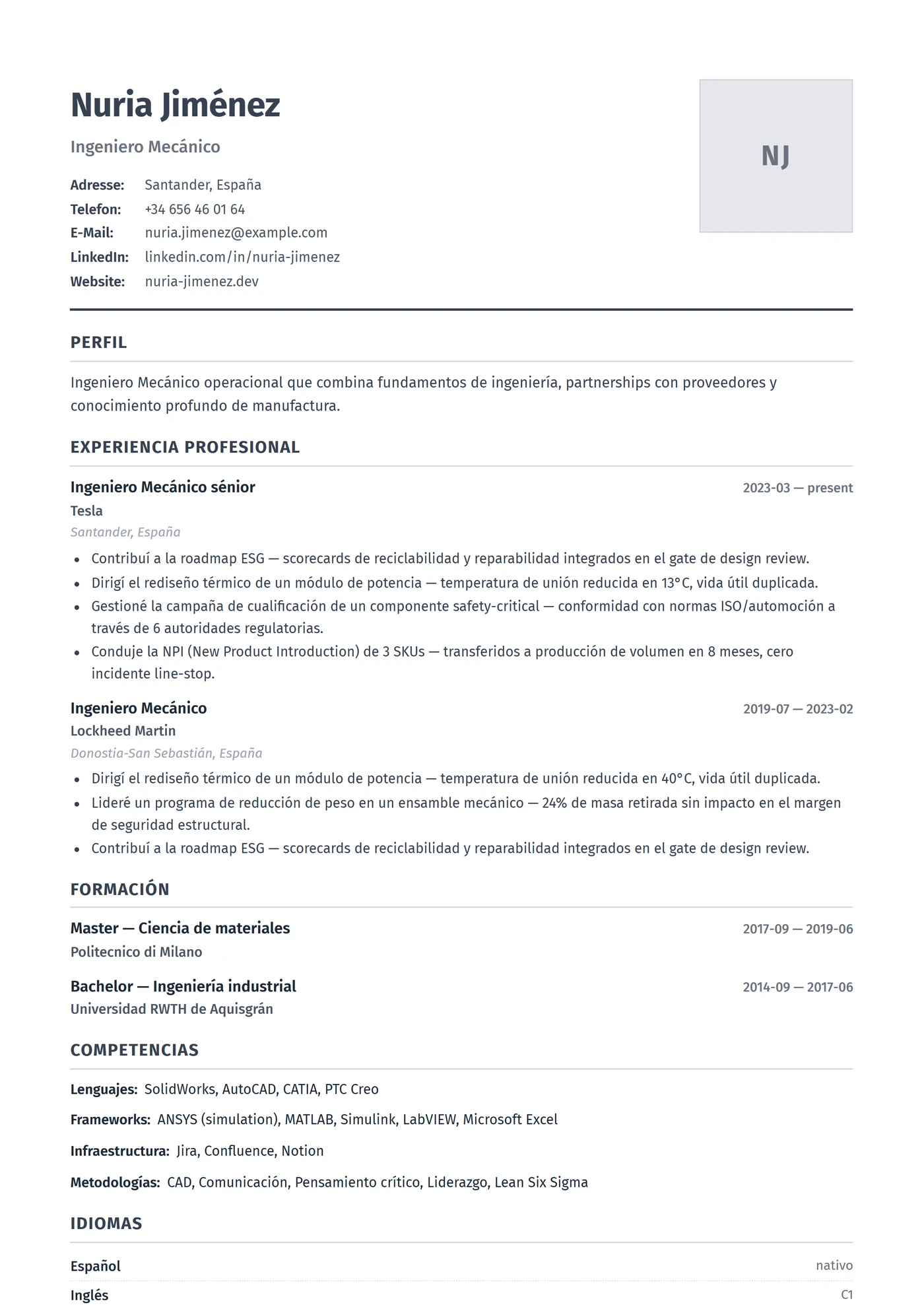 Alemania — Plantillas de CV