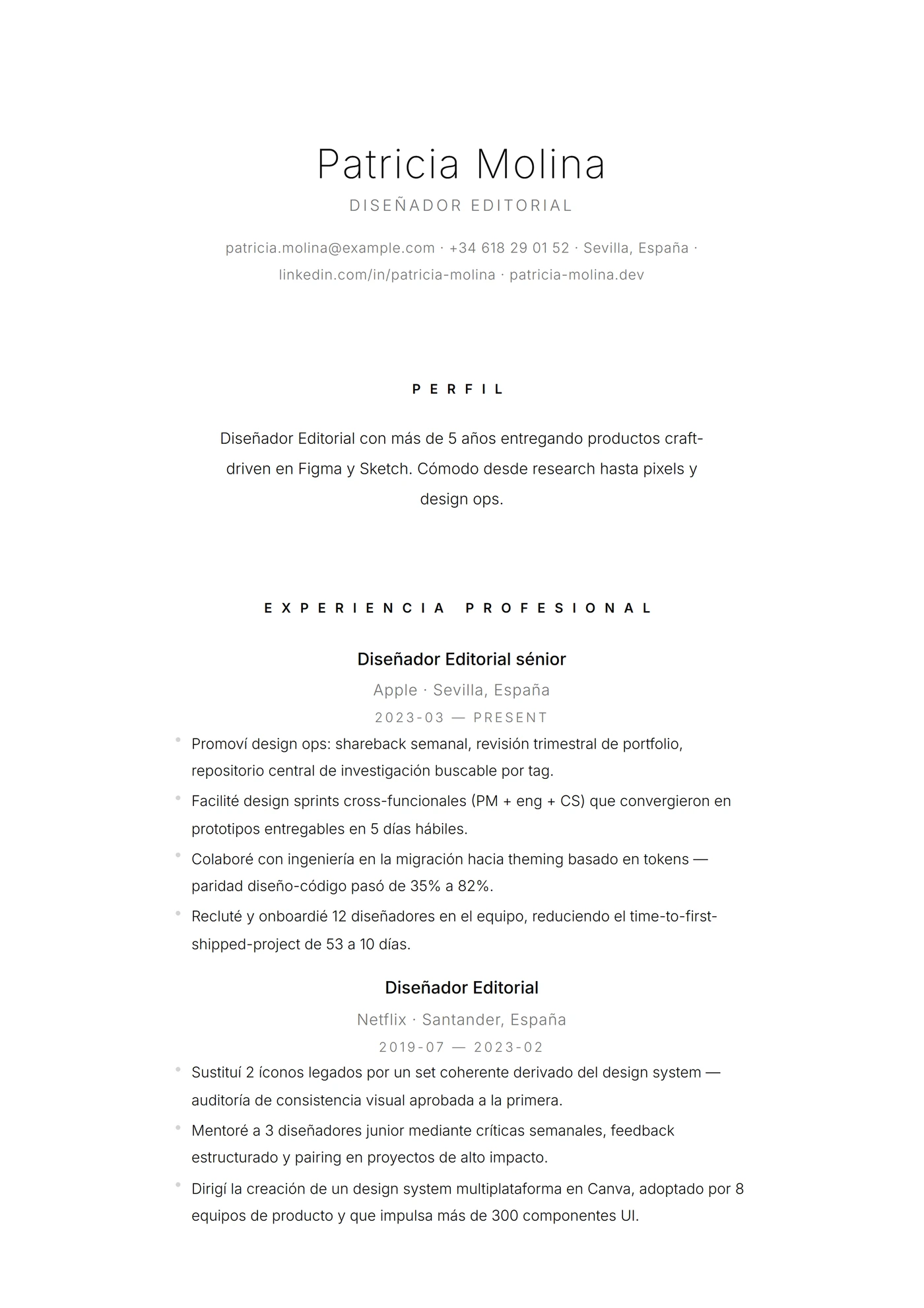 Minimal Aire — Plantillas de CV