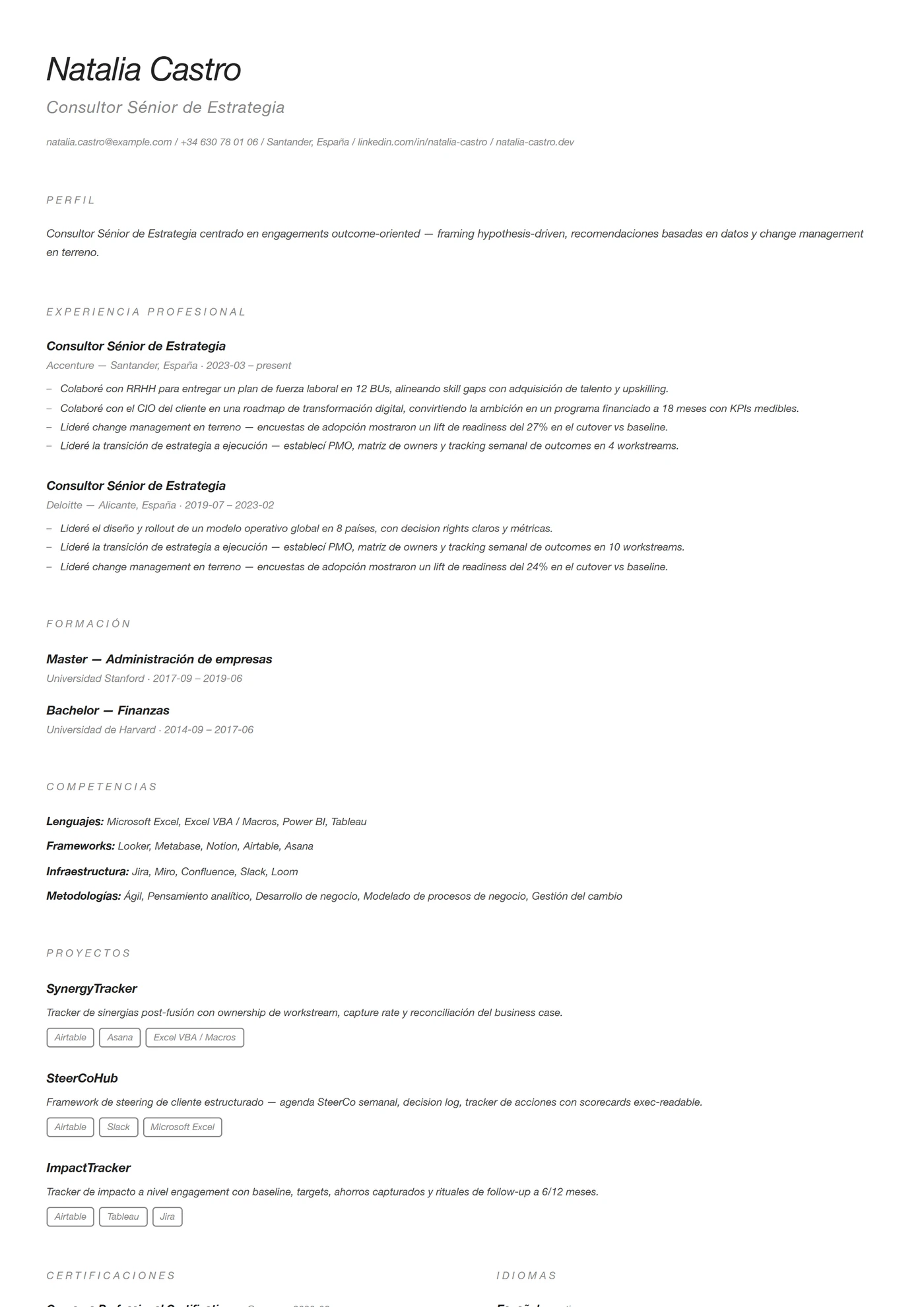 Minimalista — Plantillas de CV