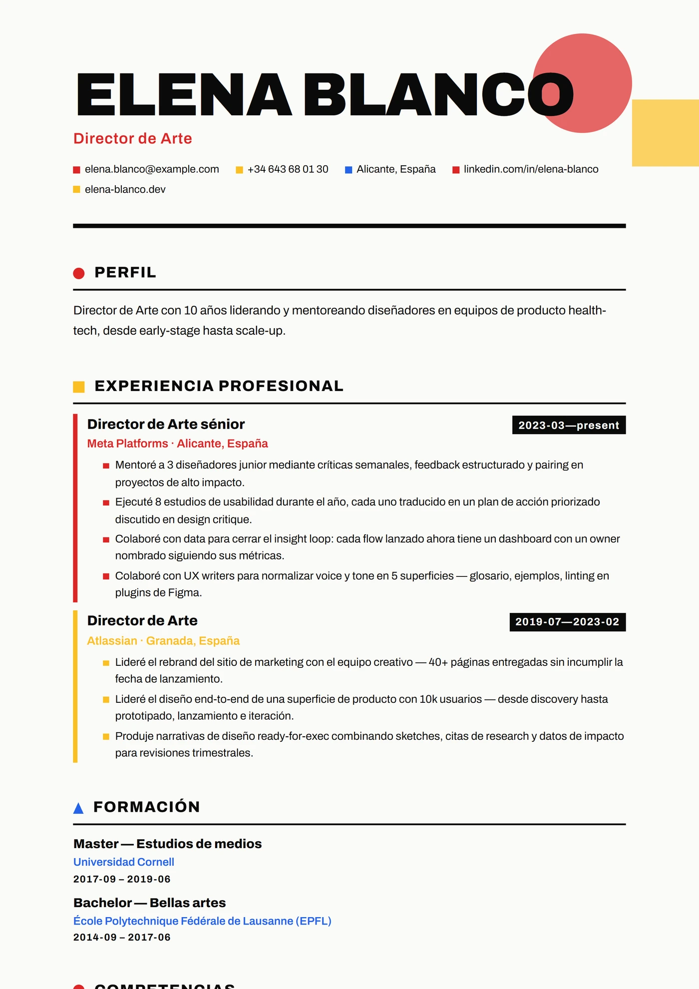 Moderno Bauhaus — Plantillas de CV