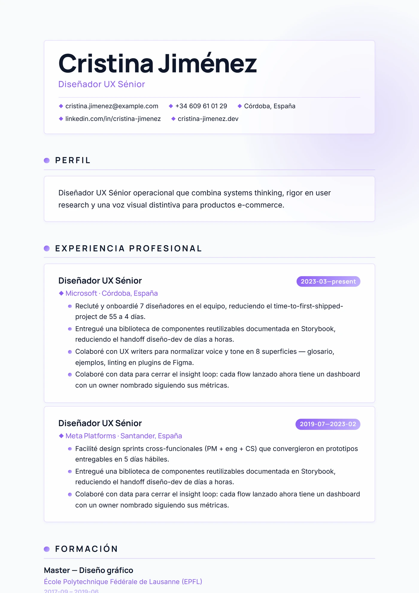 Moderno Glass Morphism — Plantillas de CV