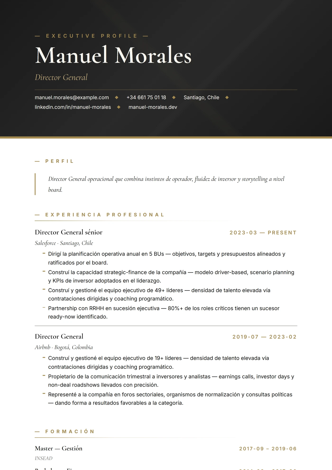 Sala del Consejo — Plantillas de CV