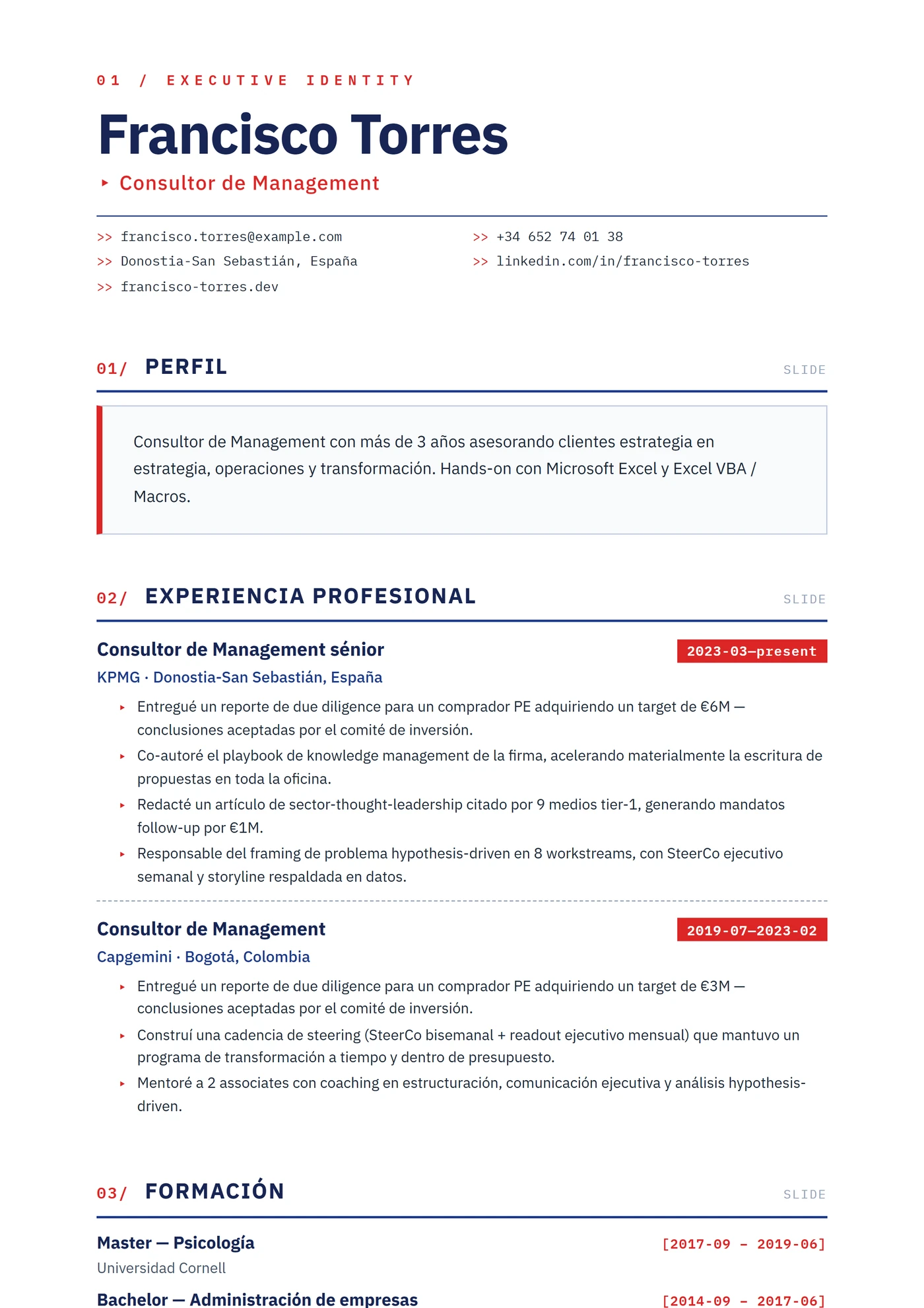 Deck de Consultoría — Plantillas de CV