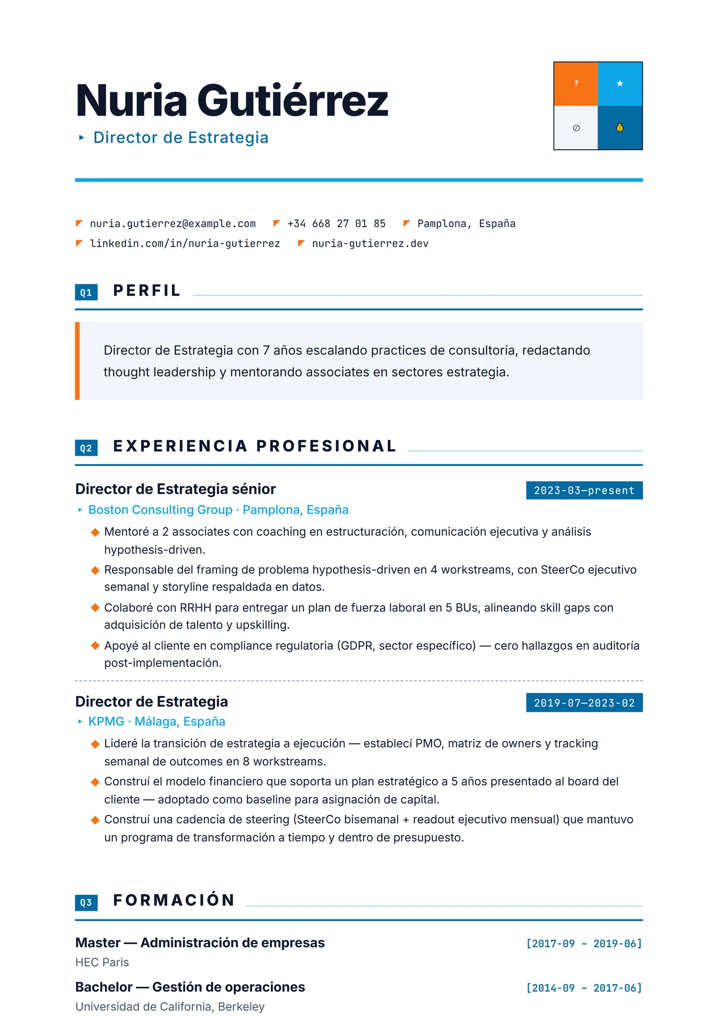 Matriz Estratégica — Plantillas de CV