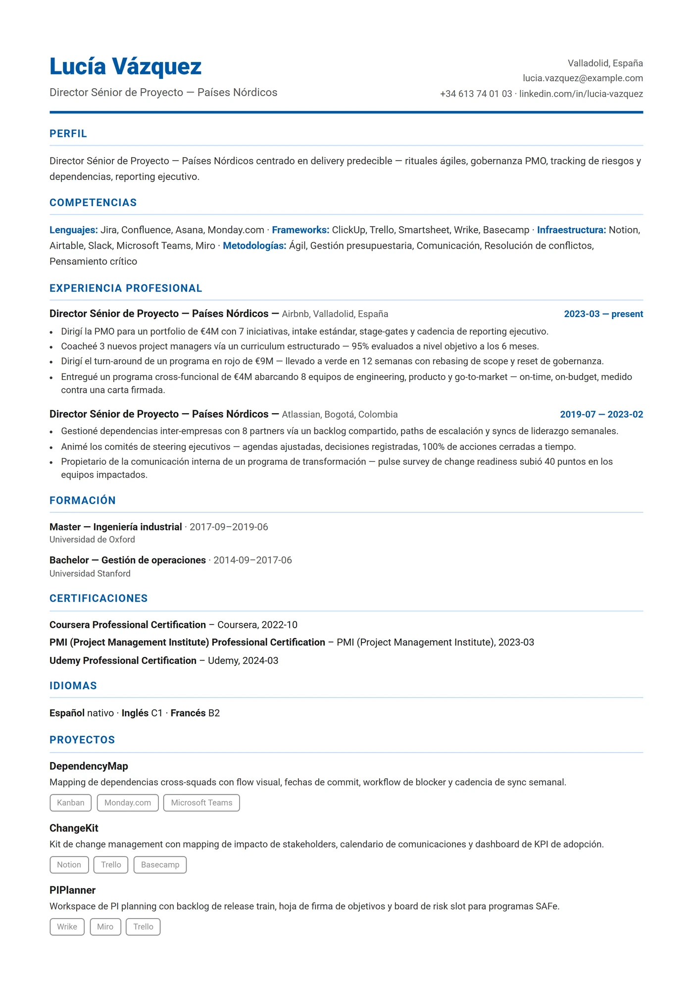 Escandinavia Compacto — Plantillas de CV