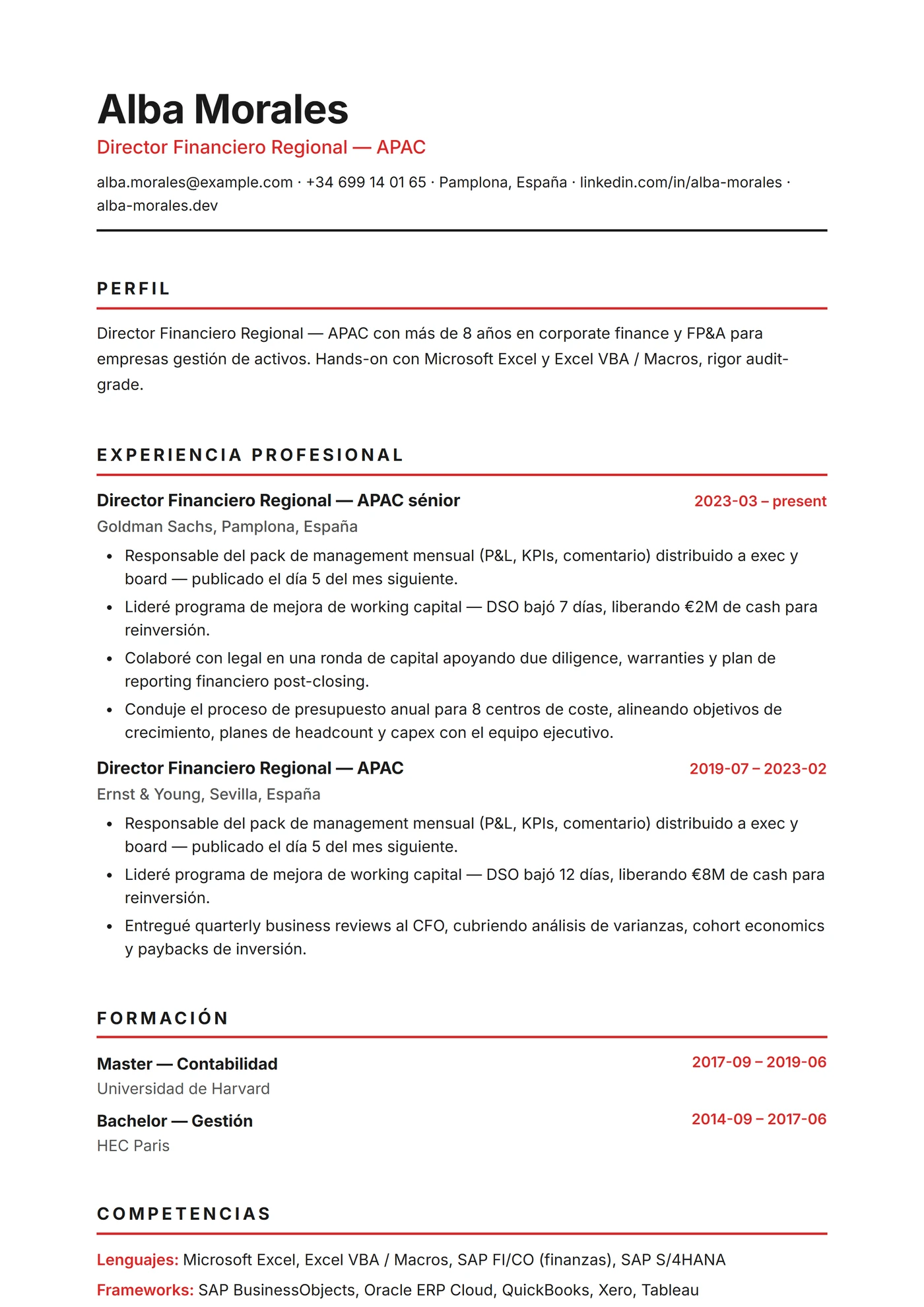 Singapur — Plantillas de CV