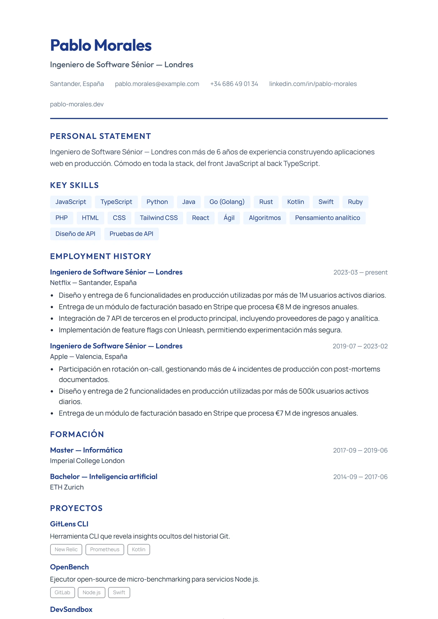 UK Moderno — Plantillas de CV