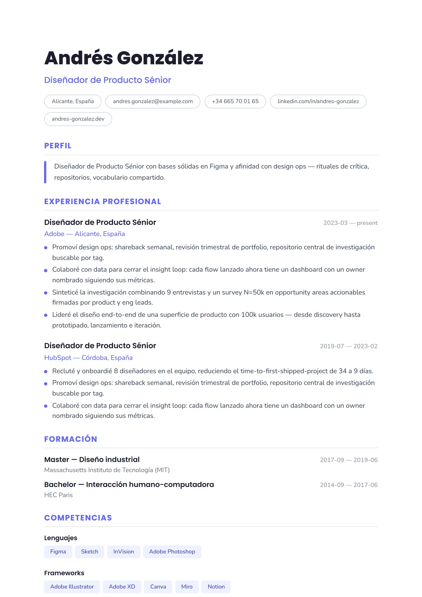 EE. UU. Moderno — Plantillas de CV