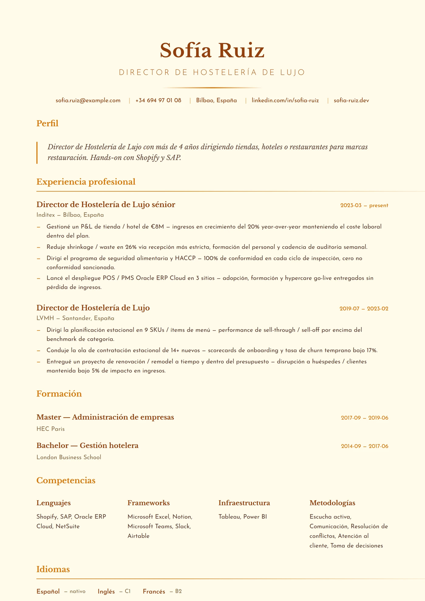 Vainilla Bourbon — Plantillas de CV