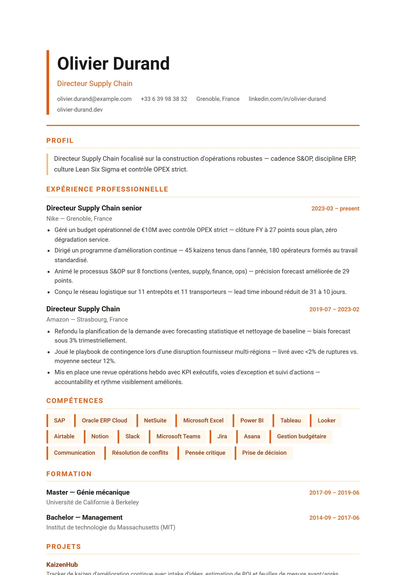 ATS Logistique — Modèles de CV
