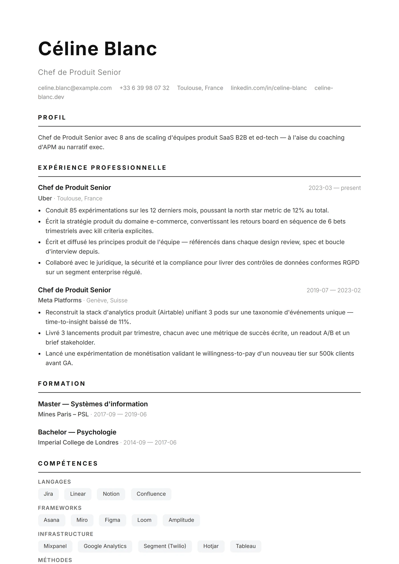 Clean Pro — Modèles de CV