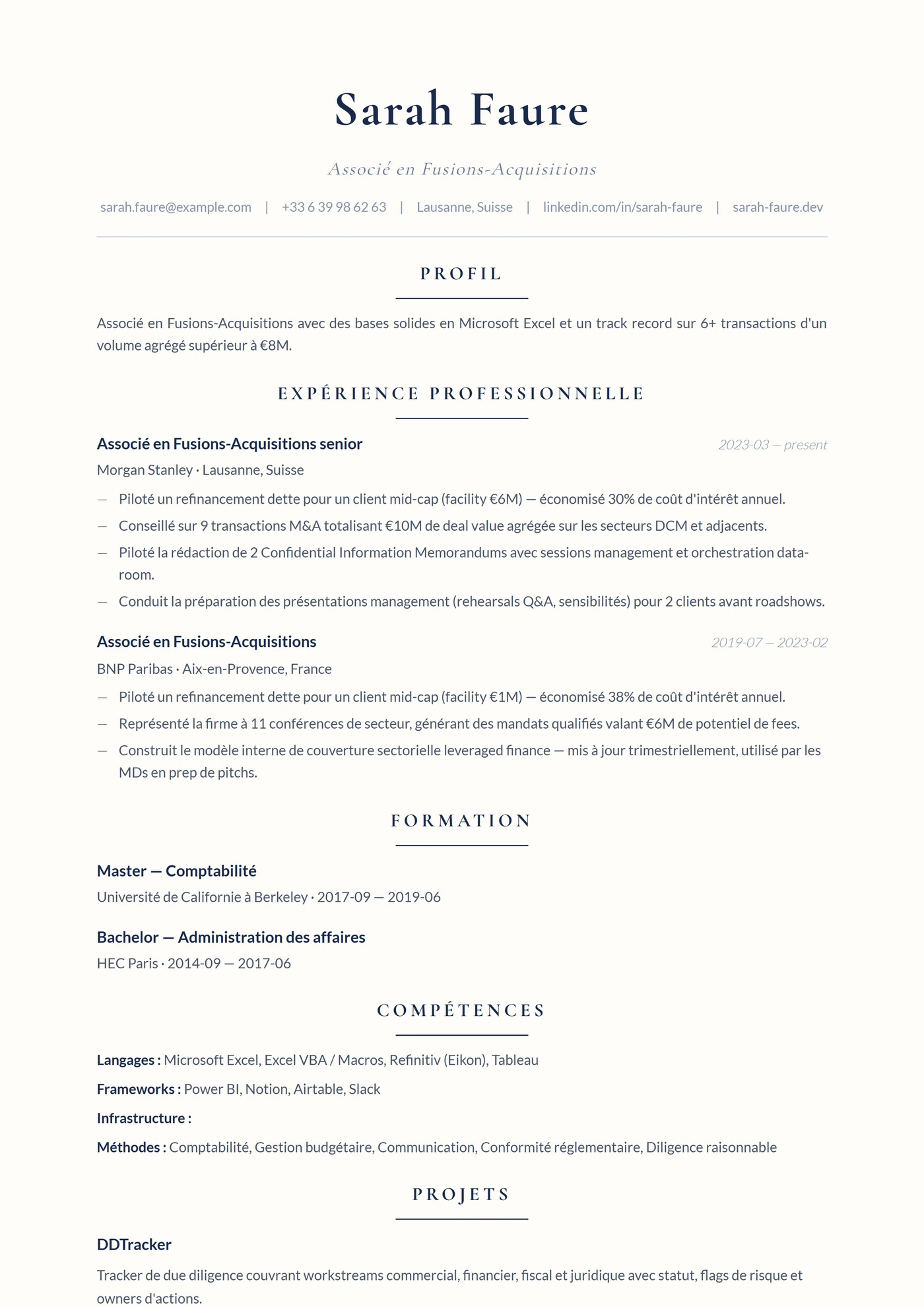 Élégant Serif — Modèles de CV