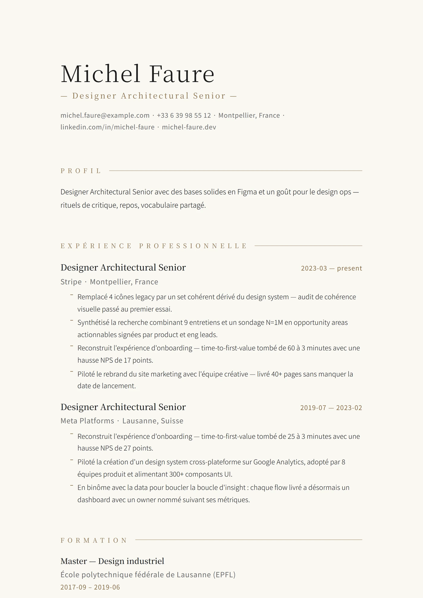 Minimal Japandi — Modèles de CV