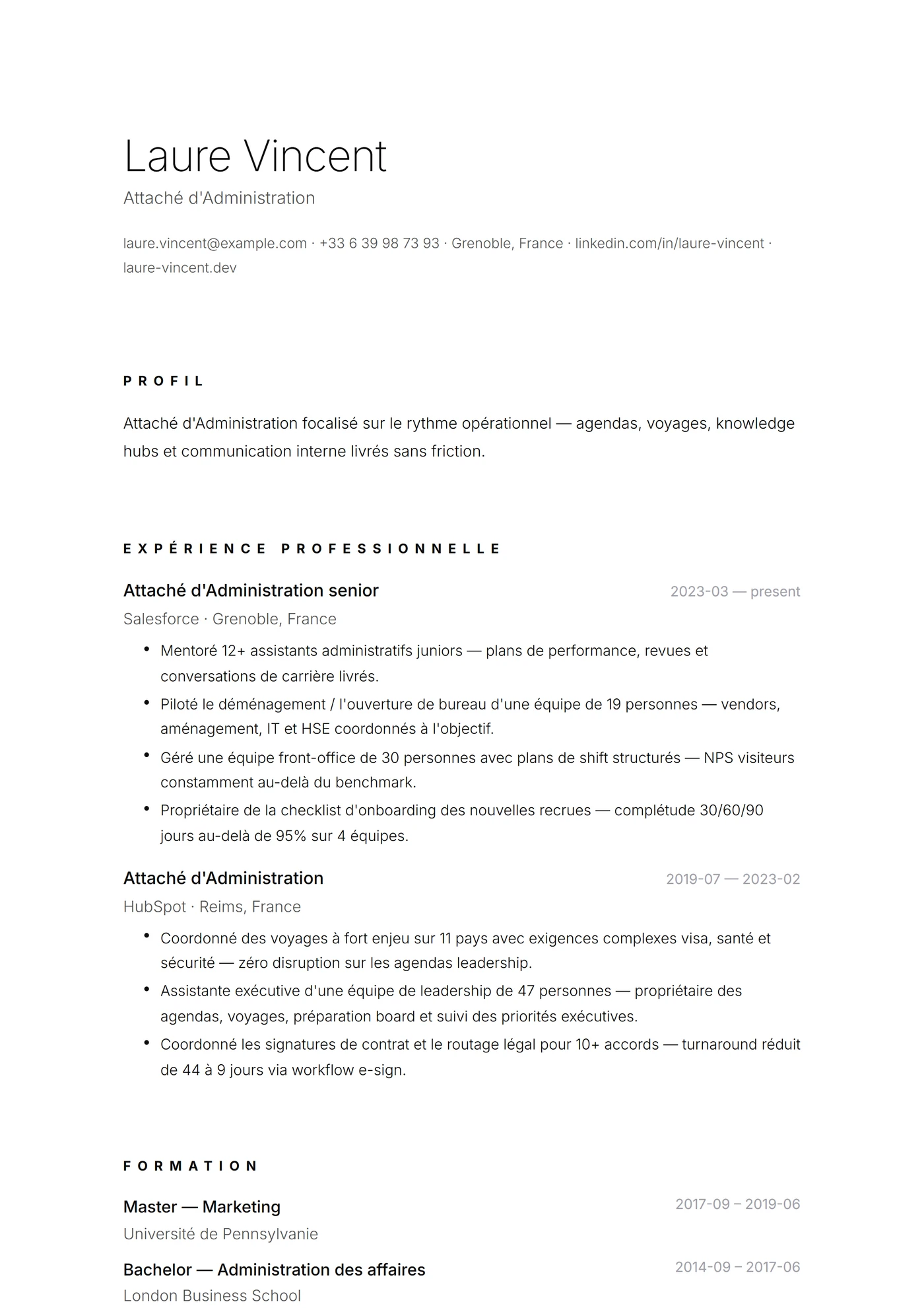 Minimal Blanc Papier — Modèles de CV