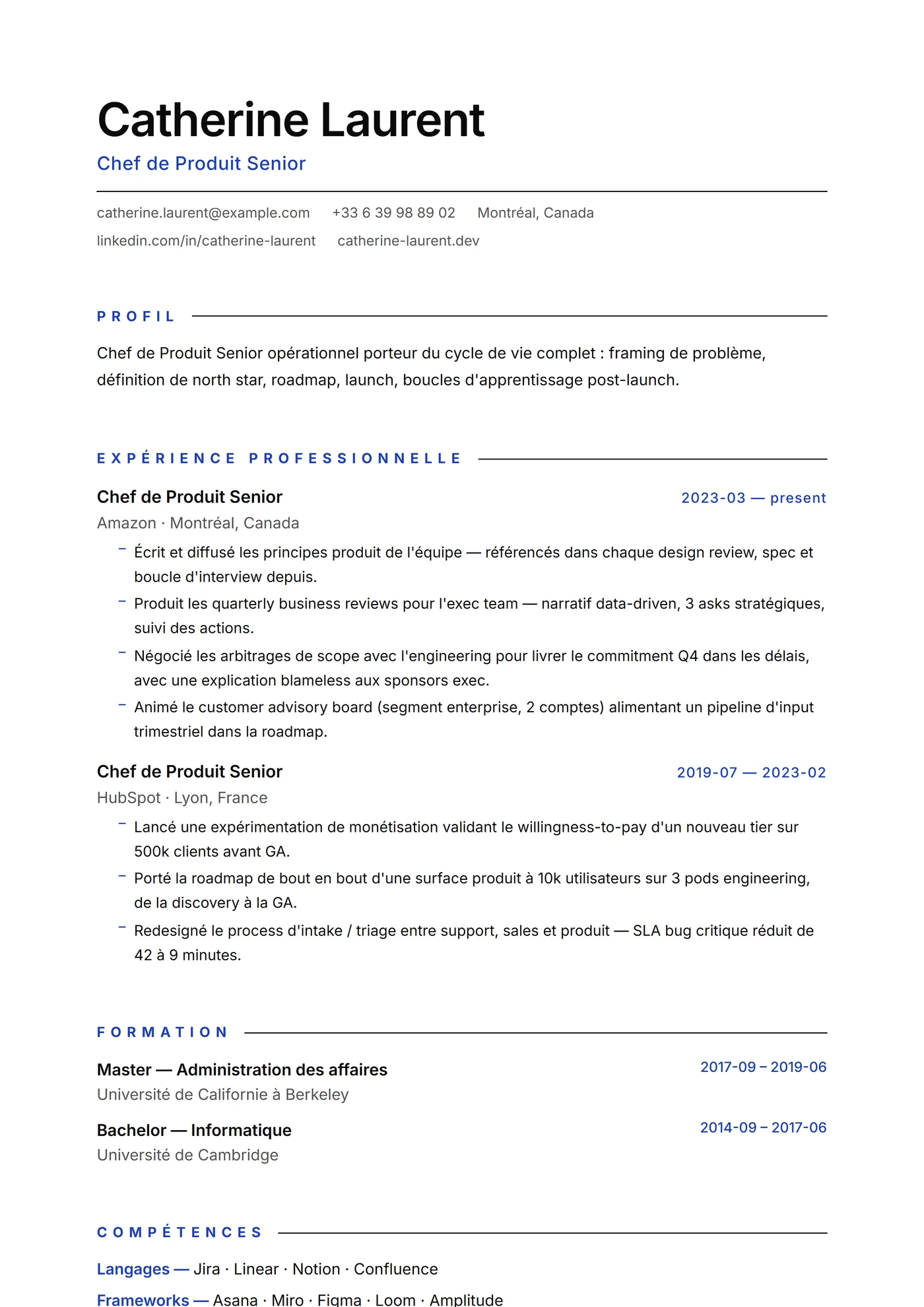 Minimal Filet Fin — Modèles de CV