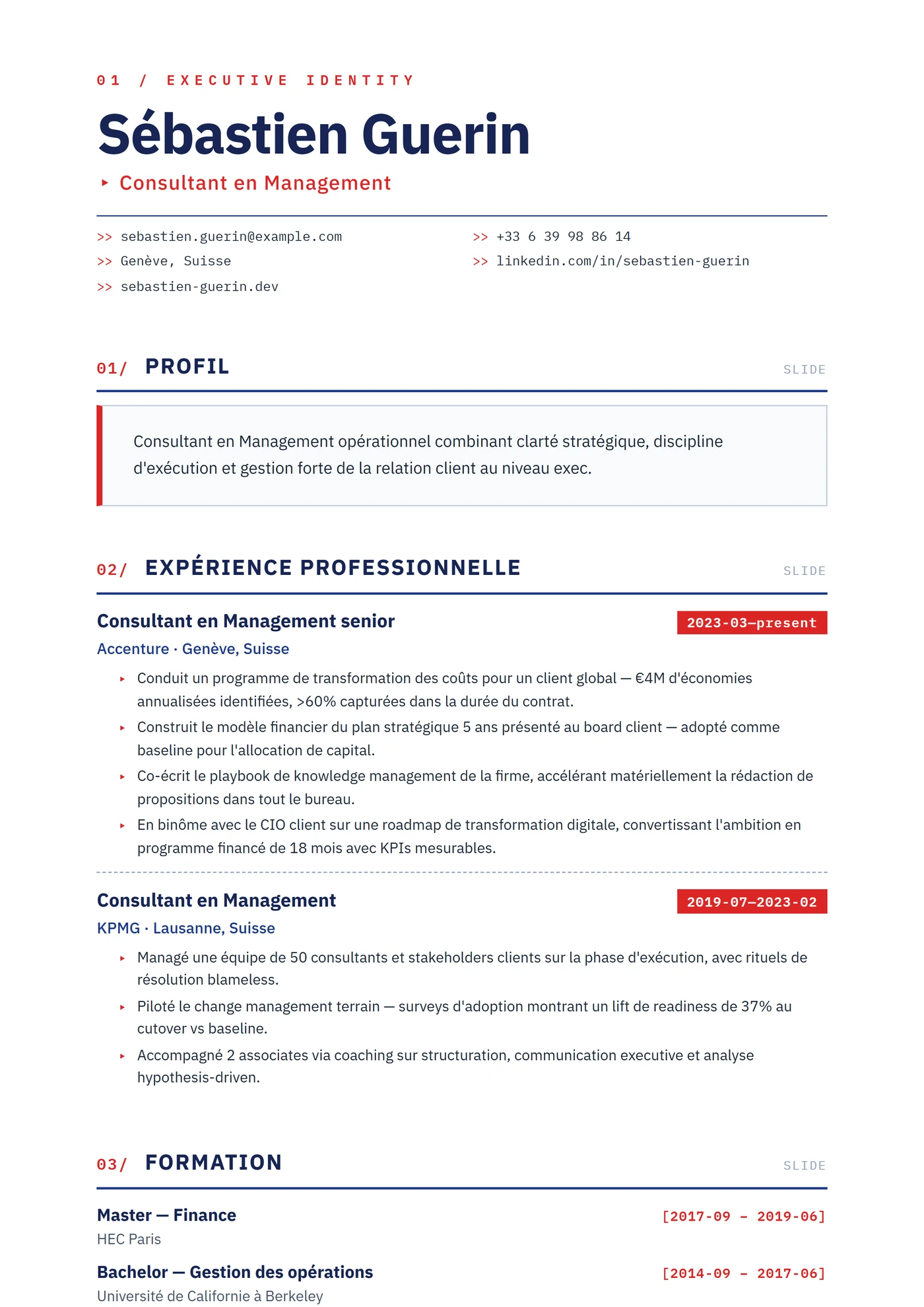 Deck Conseil — Modèles de CV