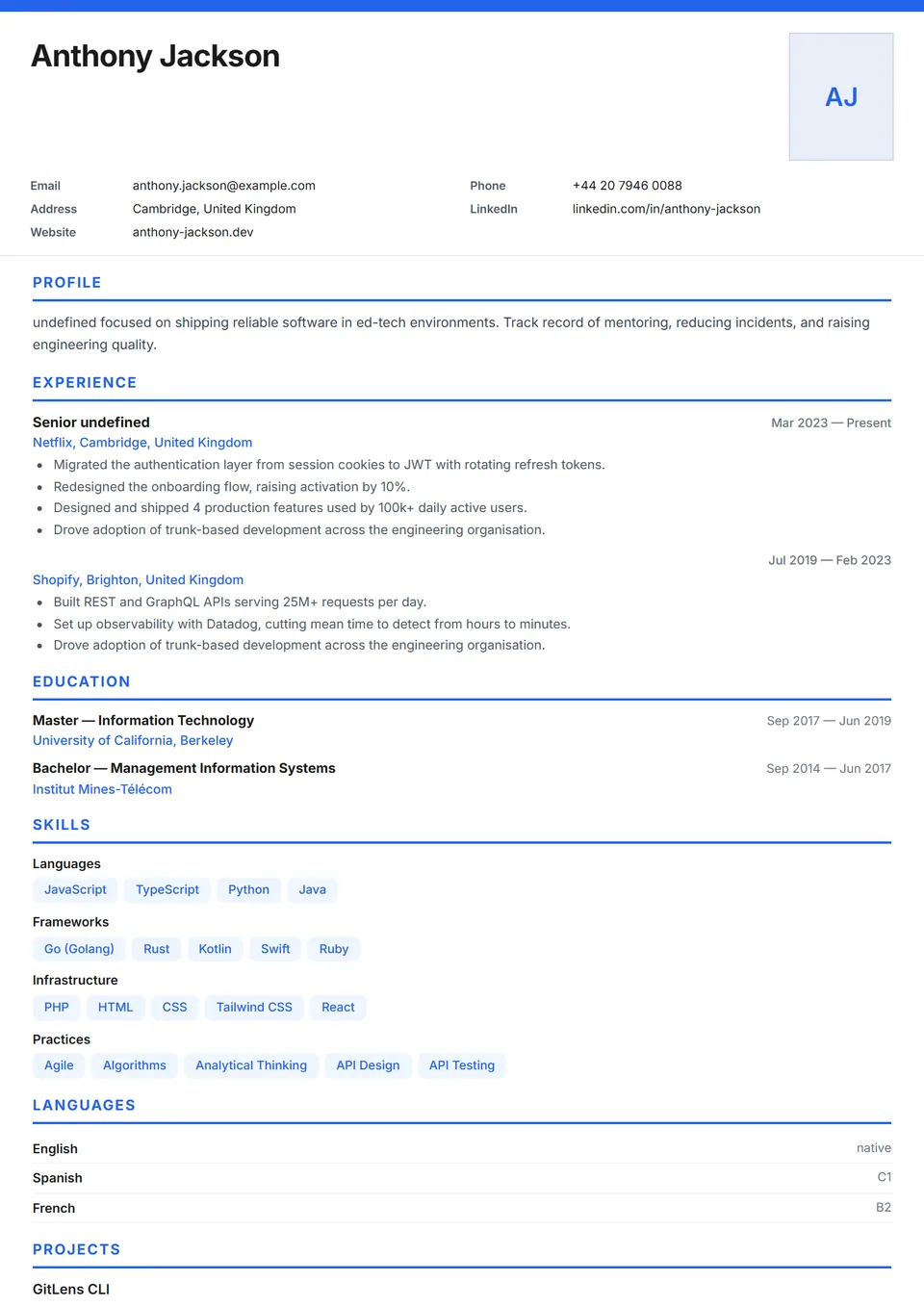 Alemania — Moderno — Plantillas de CV