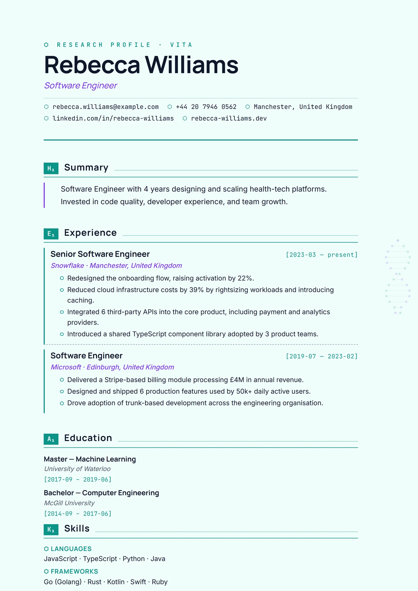 Industrie — Biotech — Modèles de CV