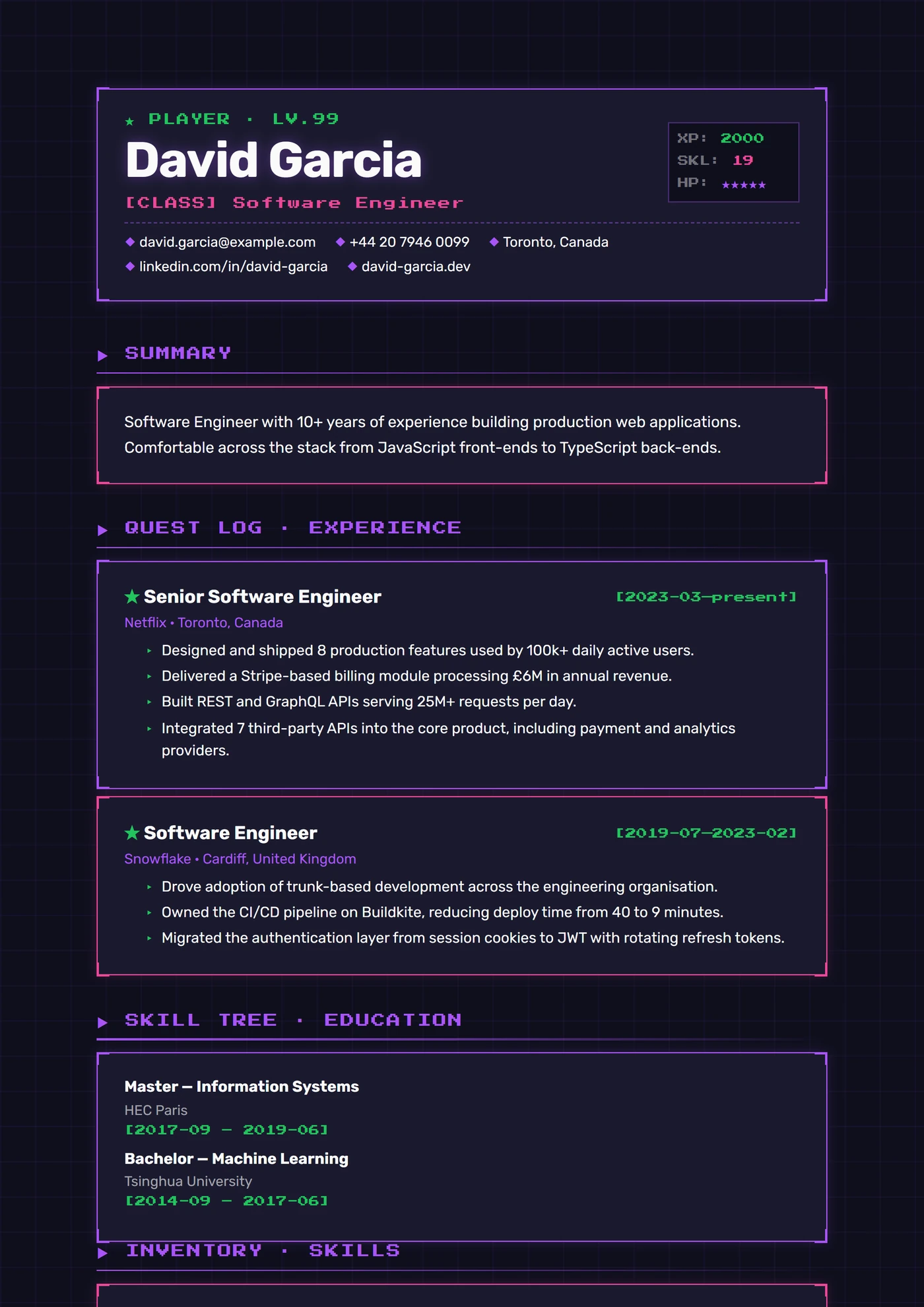 Industrie — Jeu vidéo — Modèles de CV