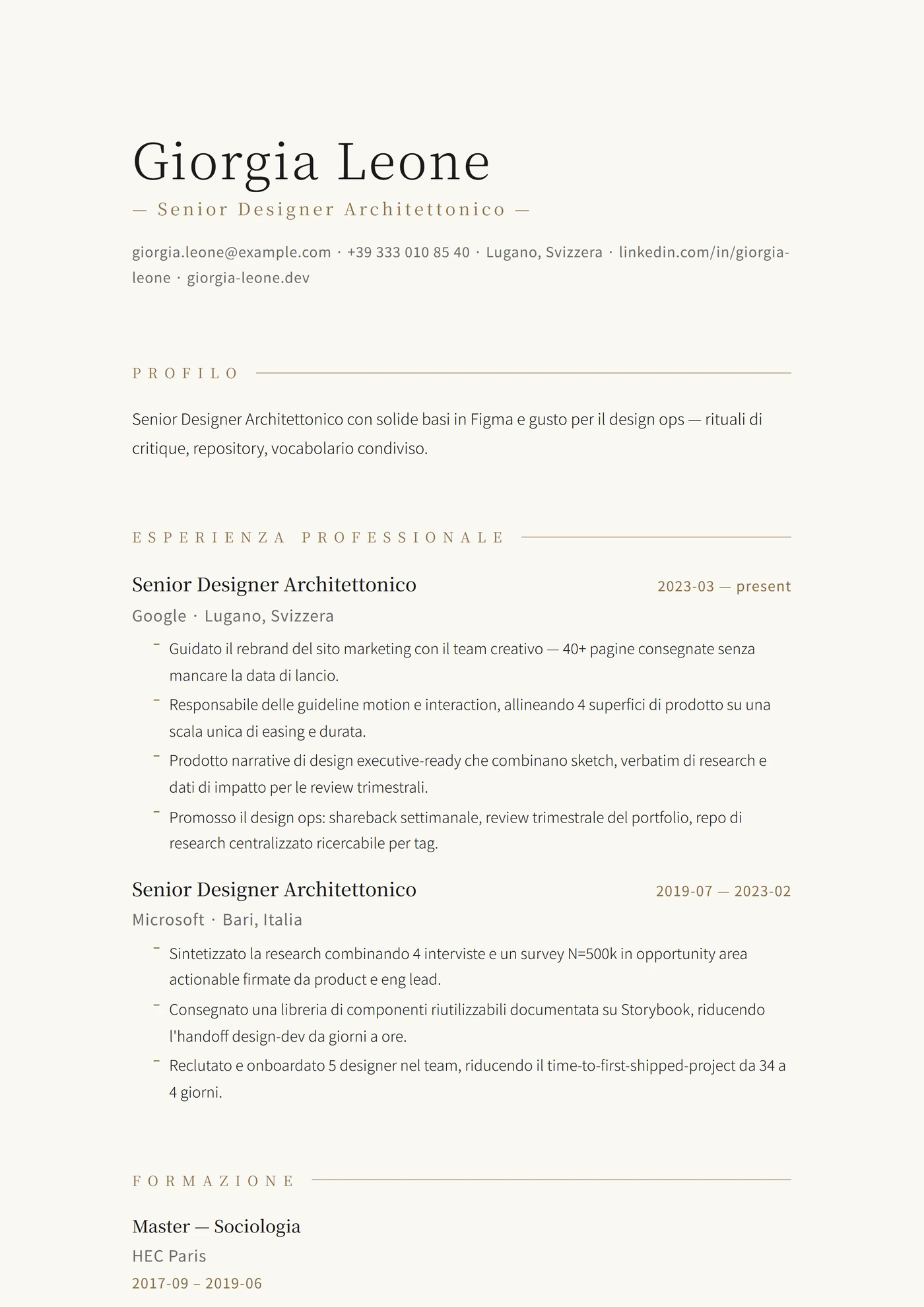 Minimal Japandi — Modelli di CV