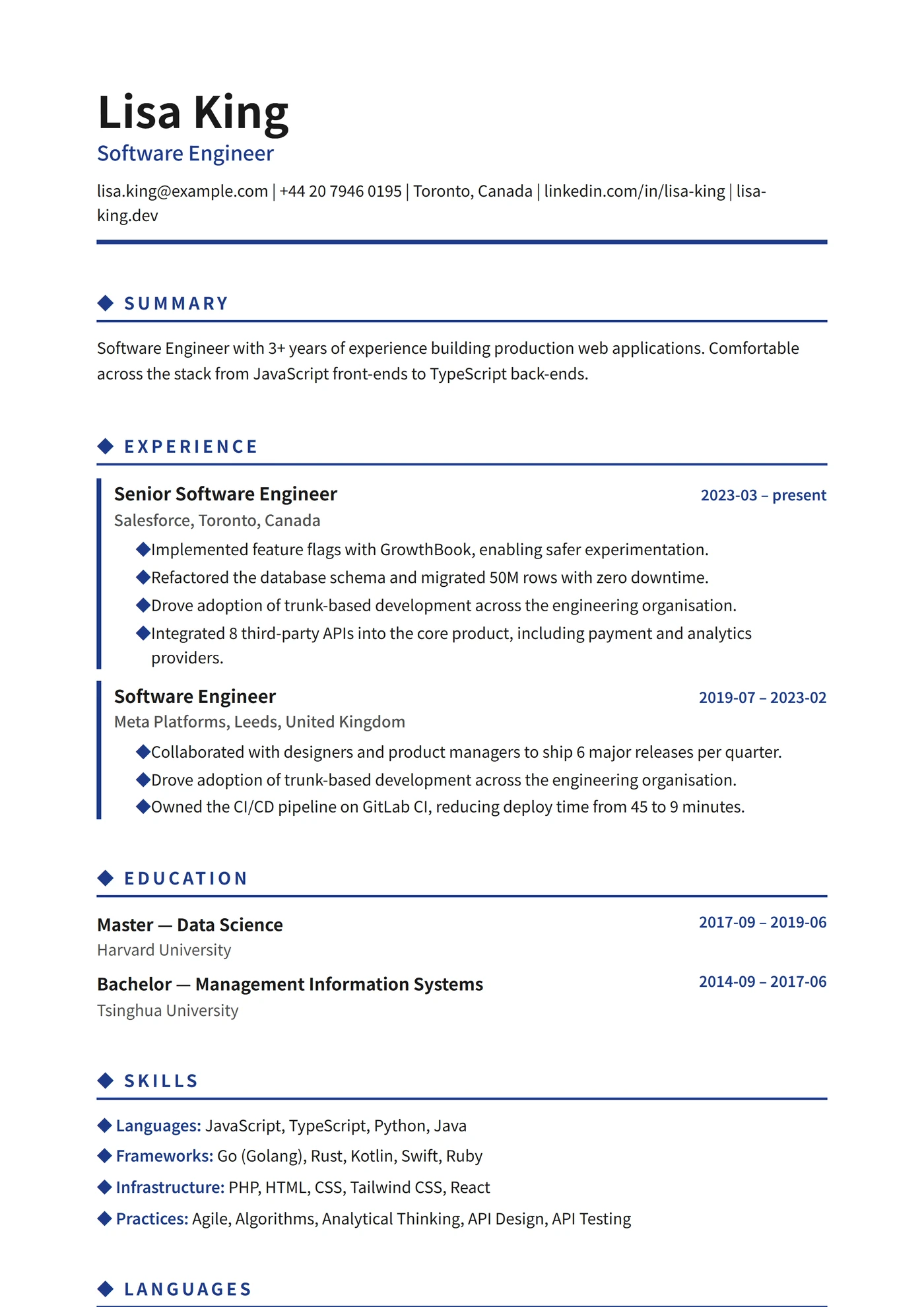Corée — Modèles de CV