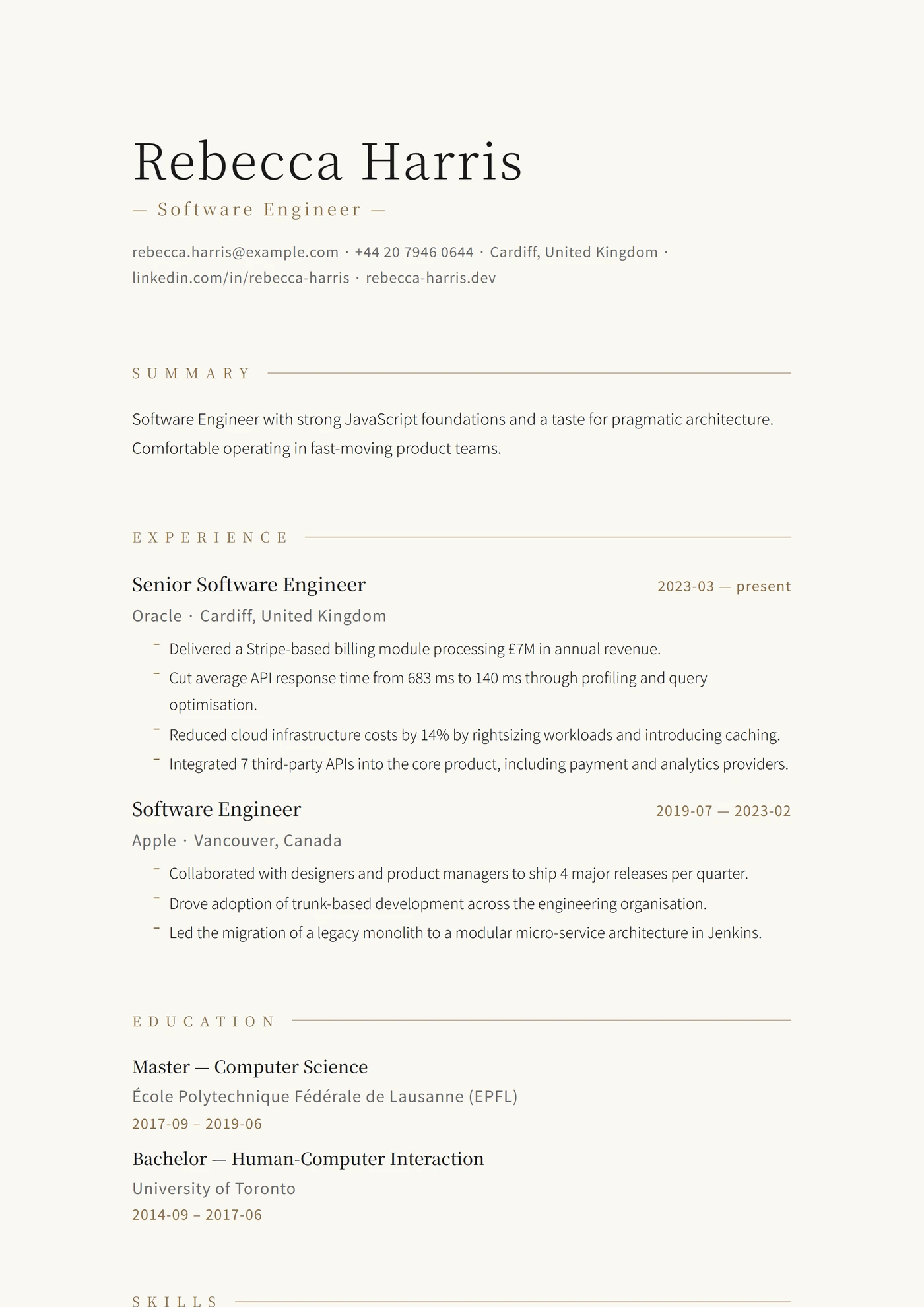Minimal Japandi — Modelli di CV