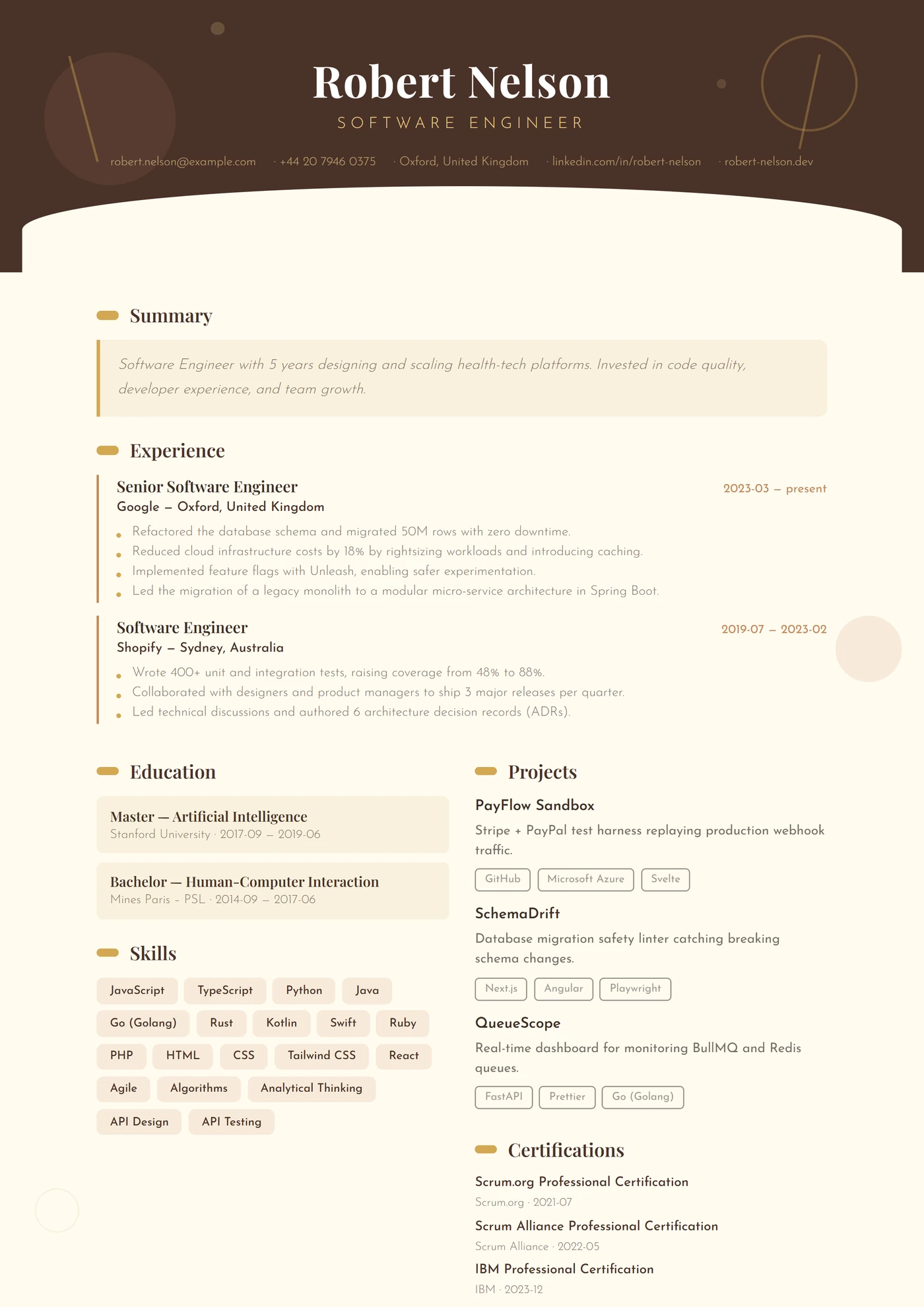 Boulanger-Pâtissier — CV templates