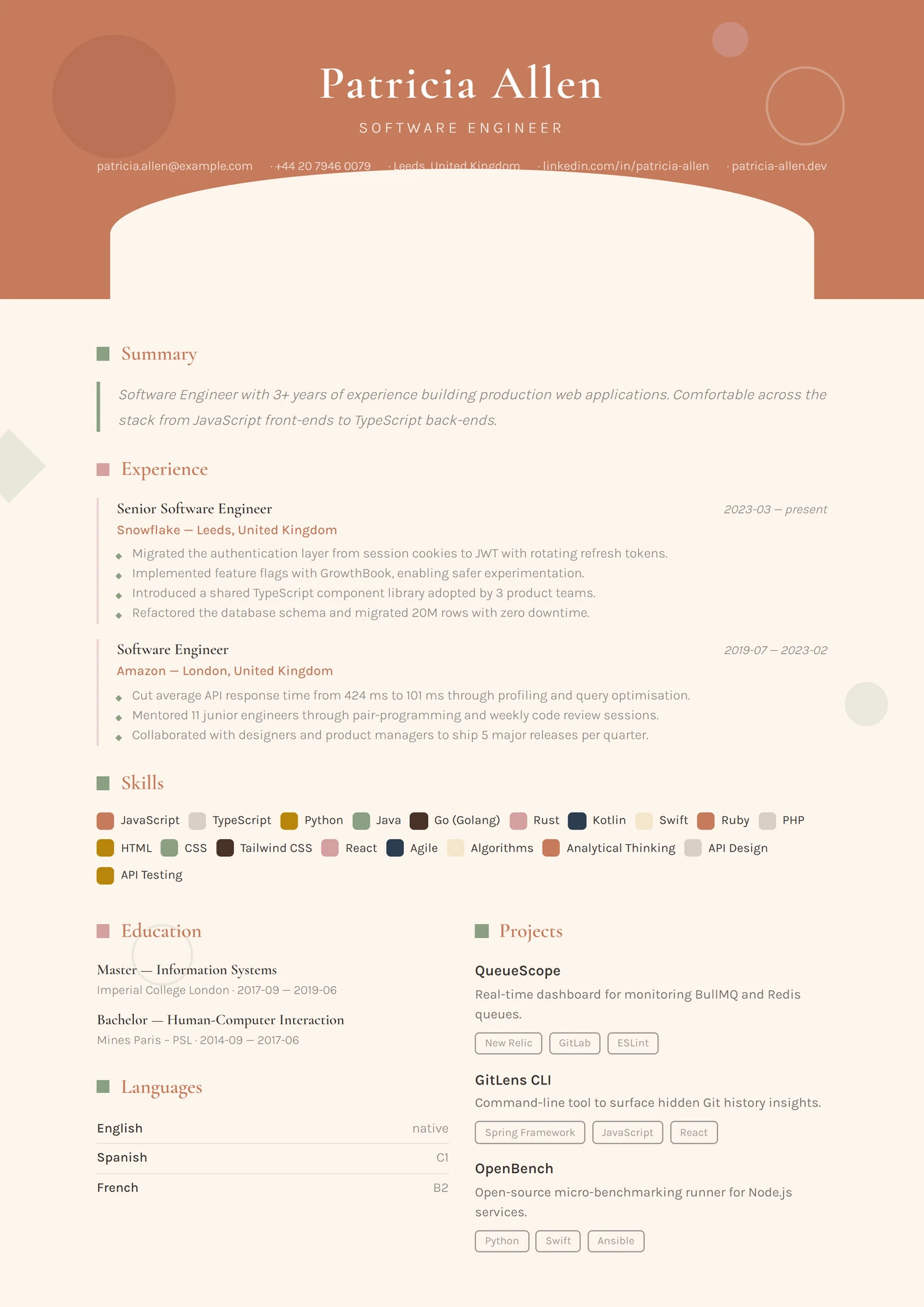 Décorateur d'Intérieur — CV templates