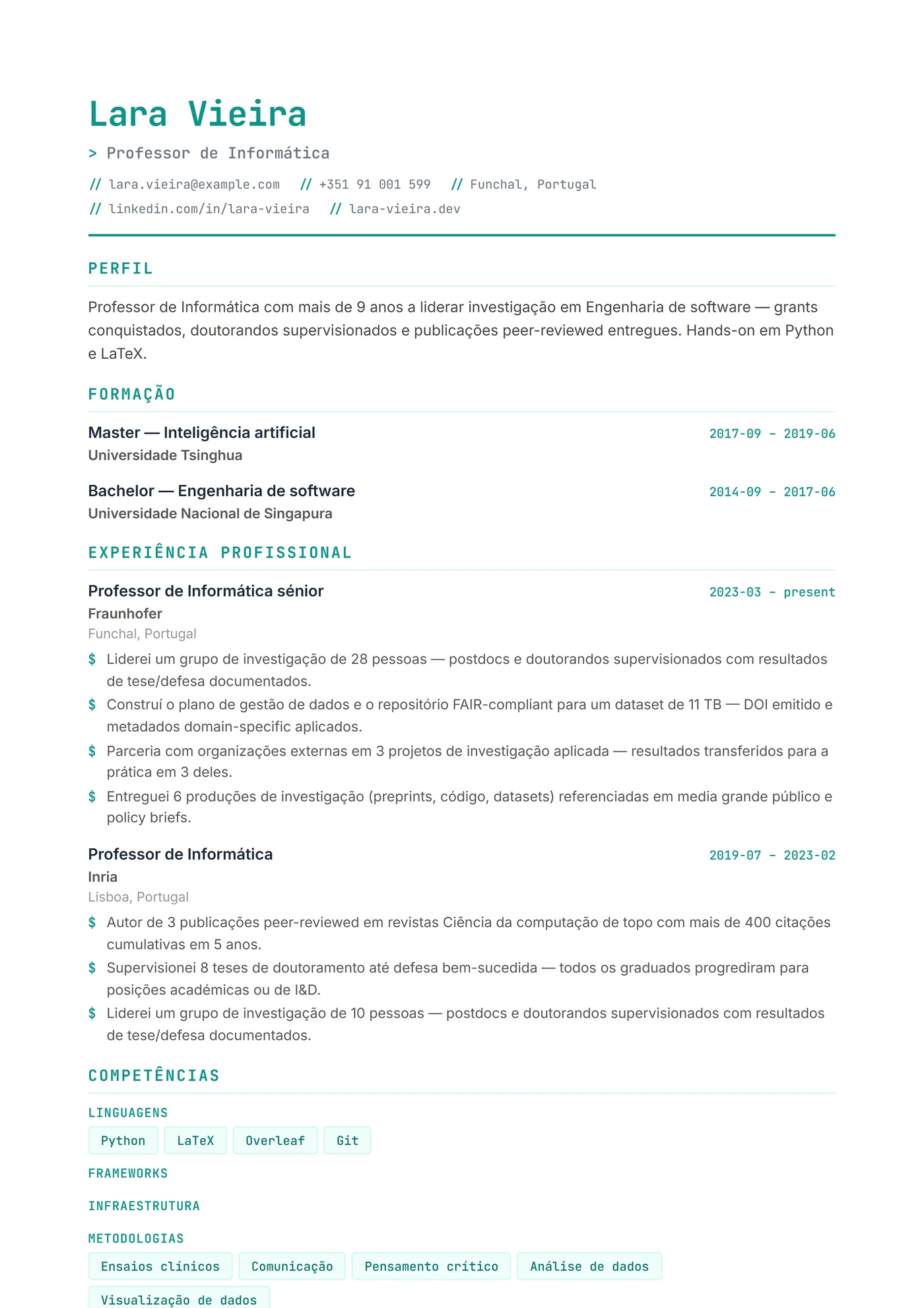 Informática e TI — Modelos de currículo