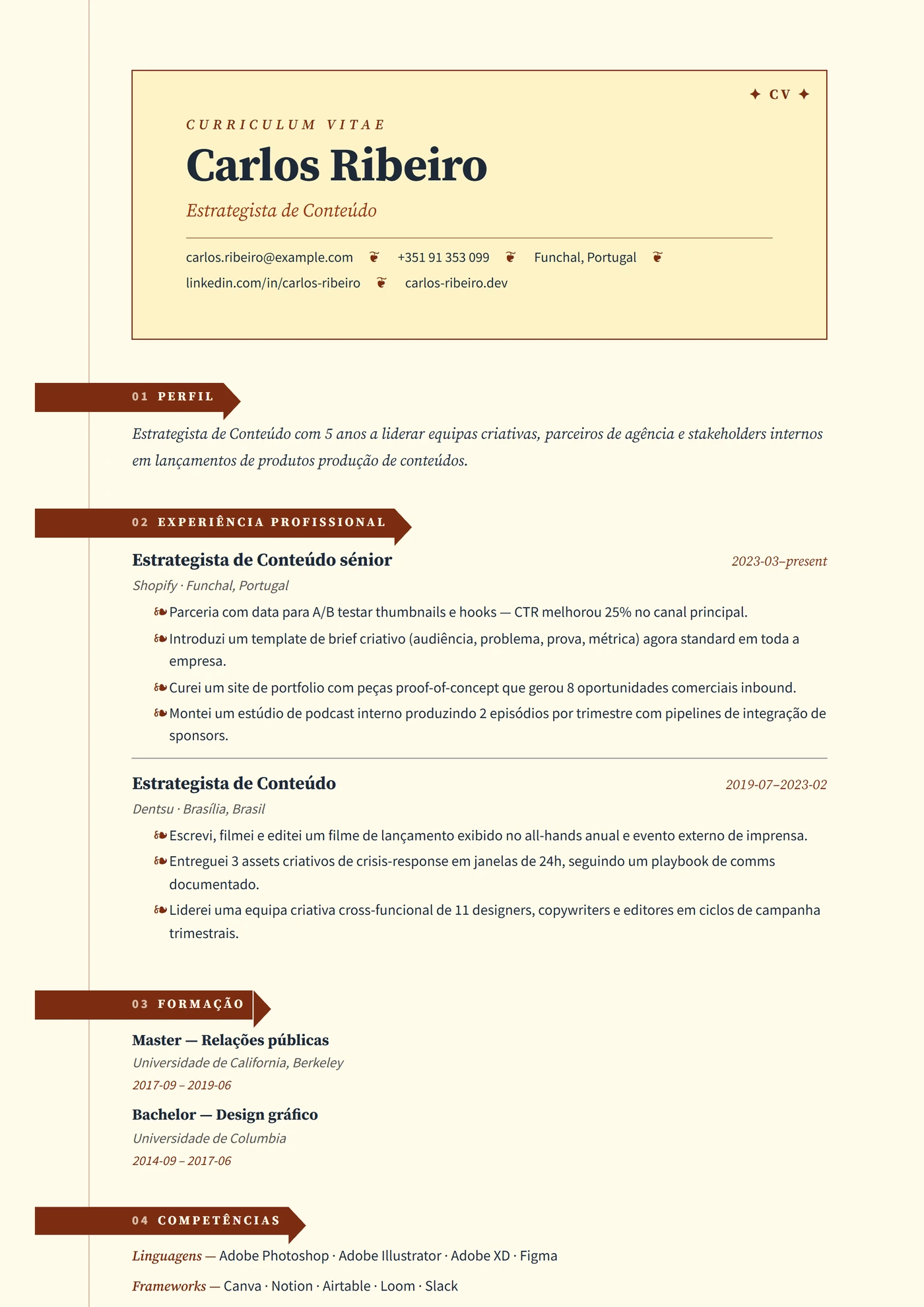 ATS Marcadores — Modelos de currículo