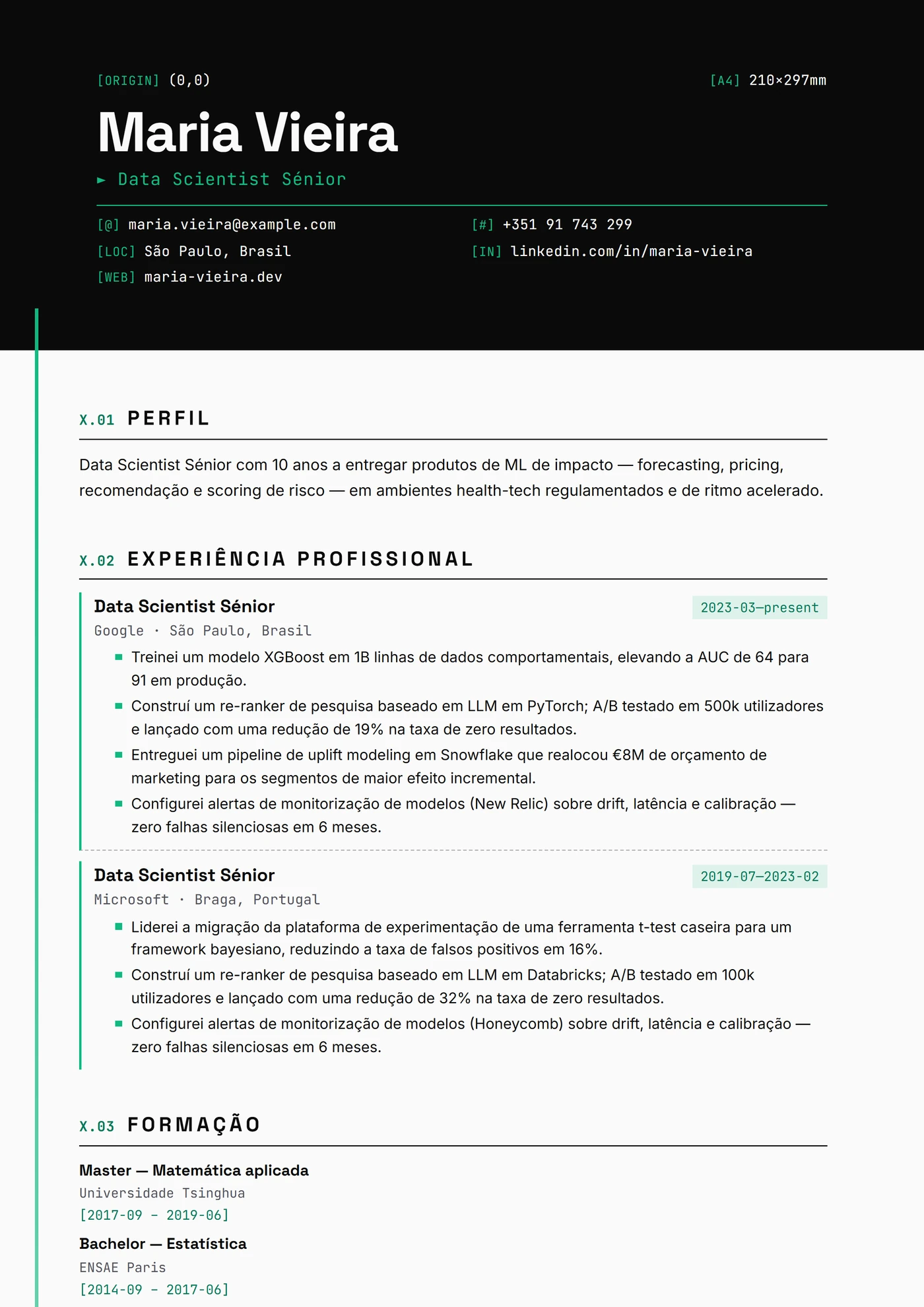 ATS Eixo Cartesiano — Modelos de currículo