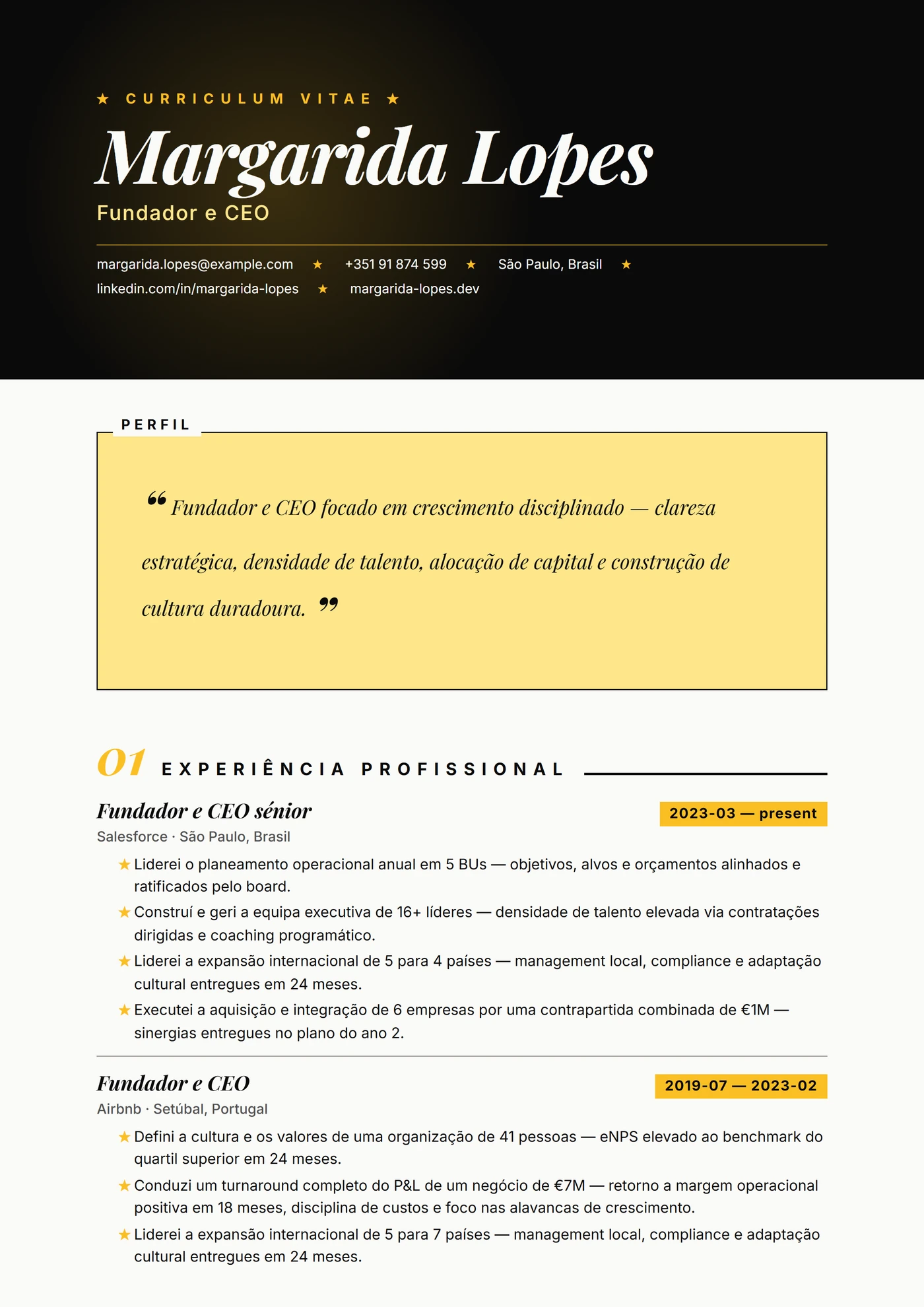ATS Citação — Modelos de currículo