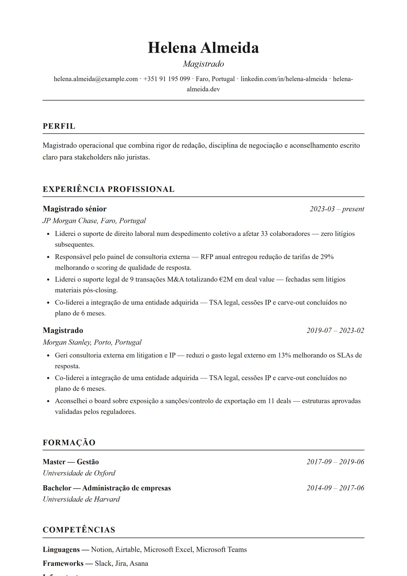 Clássico Times — Modelos de currículo