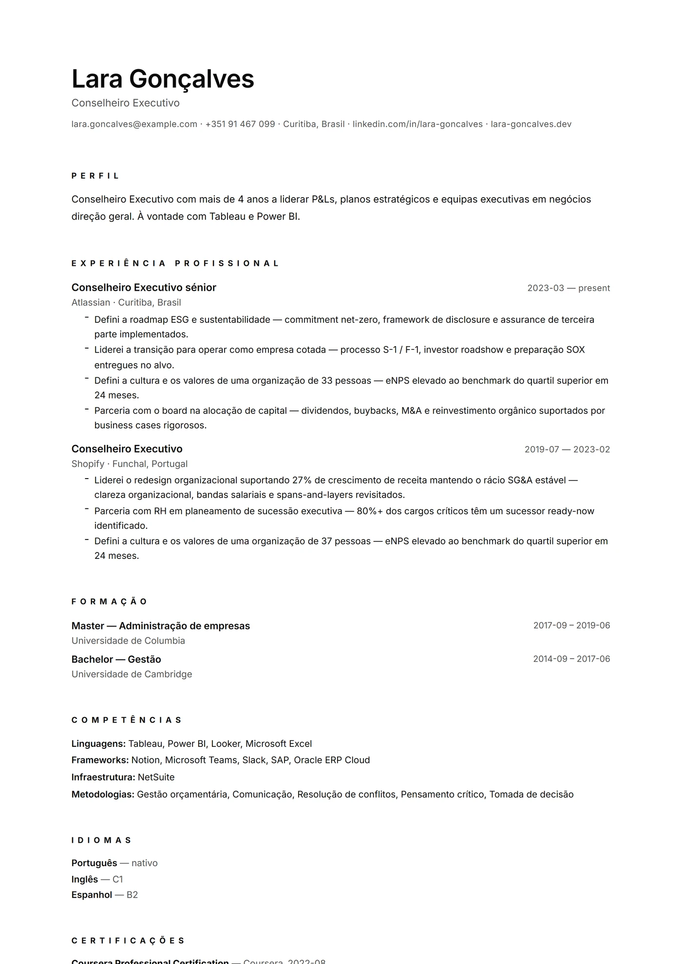 Minimal Microtipo — Modelos de currículo