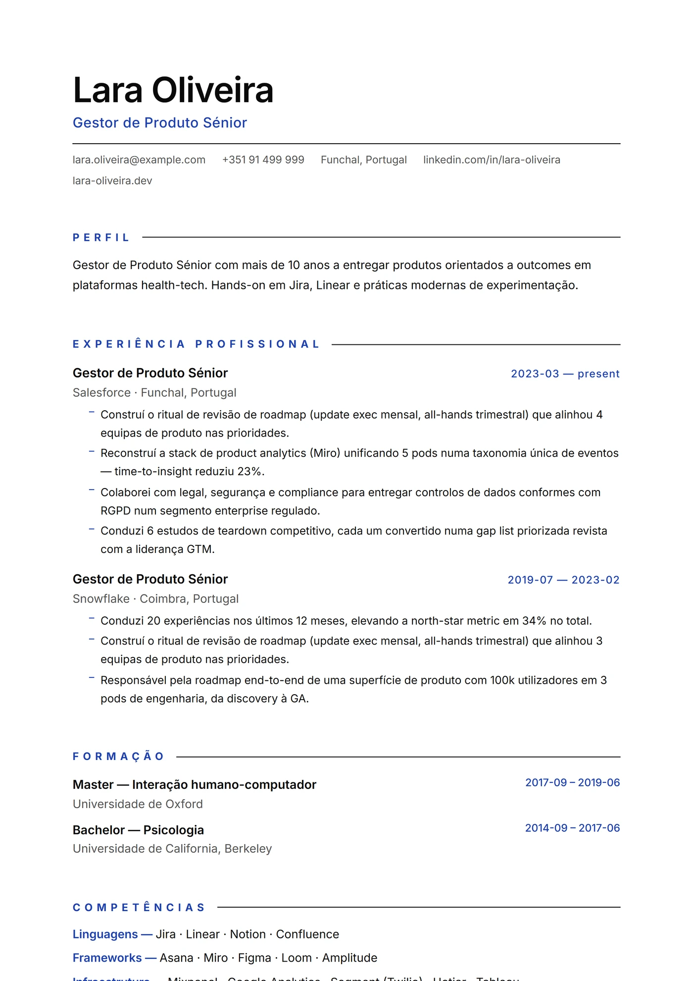 Minimal Filete Fino — Modelos de currículo