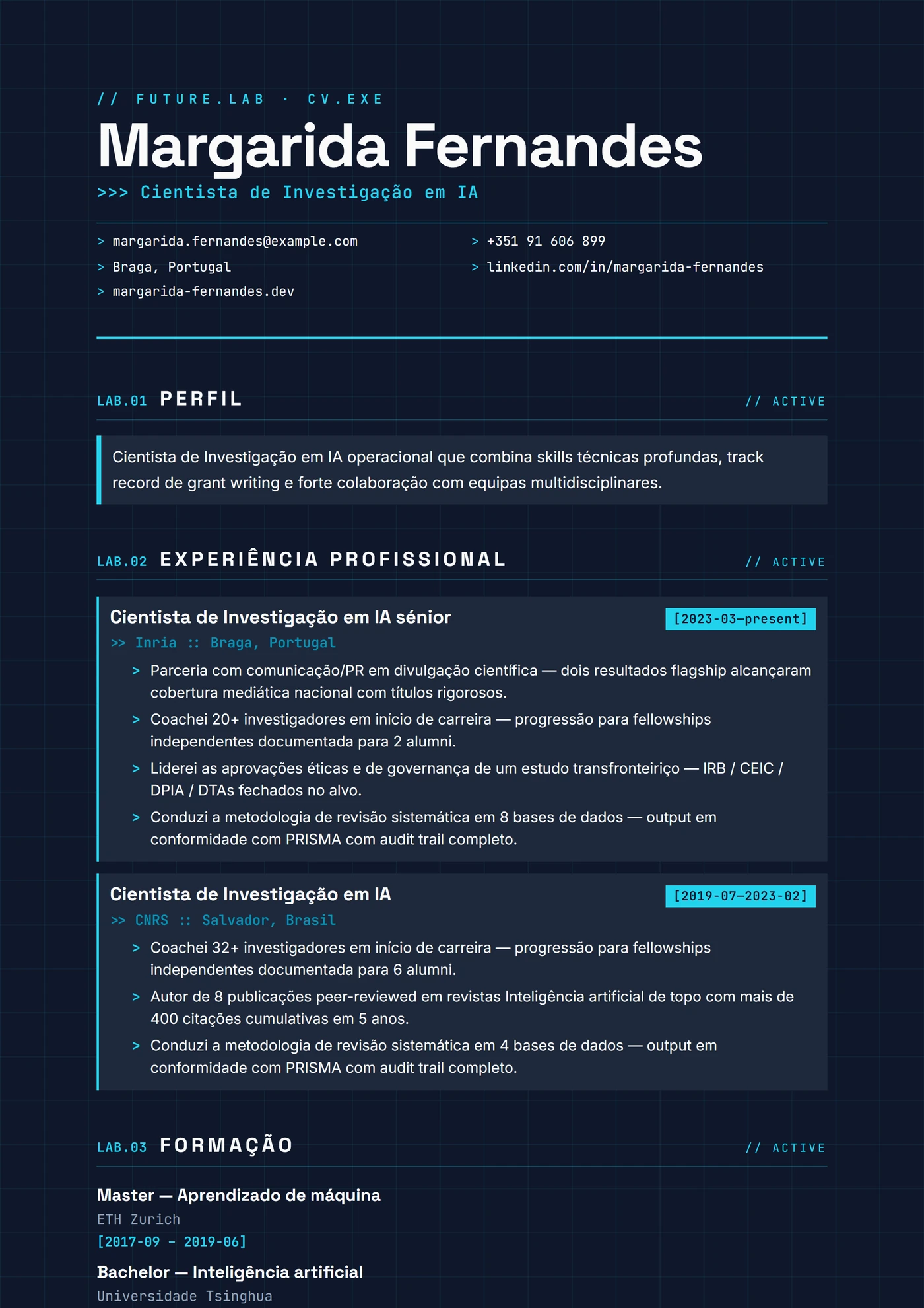 Moderno Future Lab — Modelos de currículo
