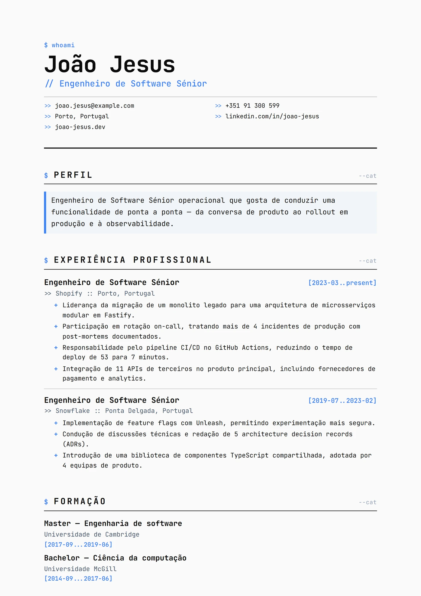 Moderno Grelha Mono — Modelos de currículo