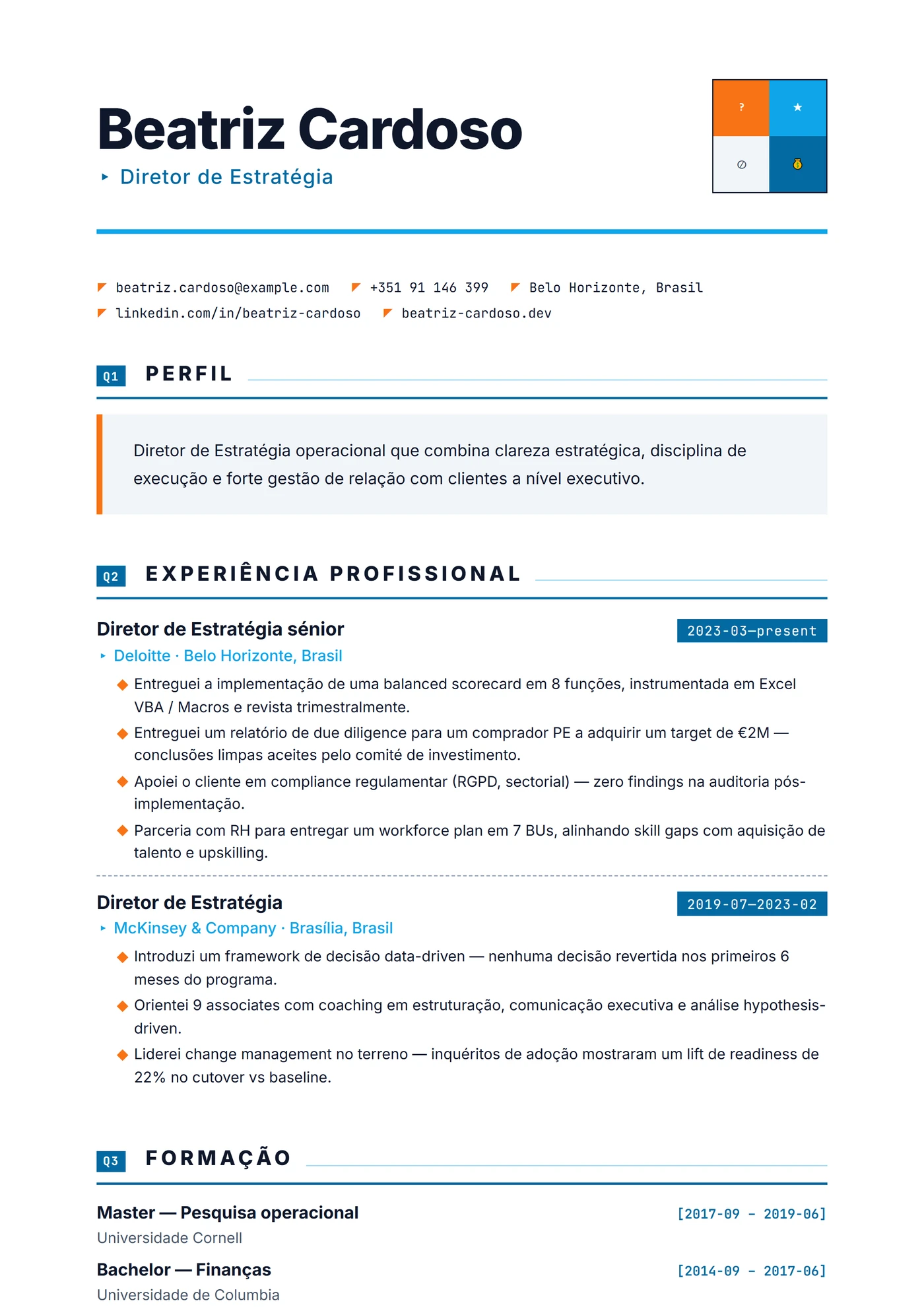Matriz Estratégica — Modelos de currículo