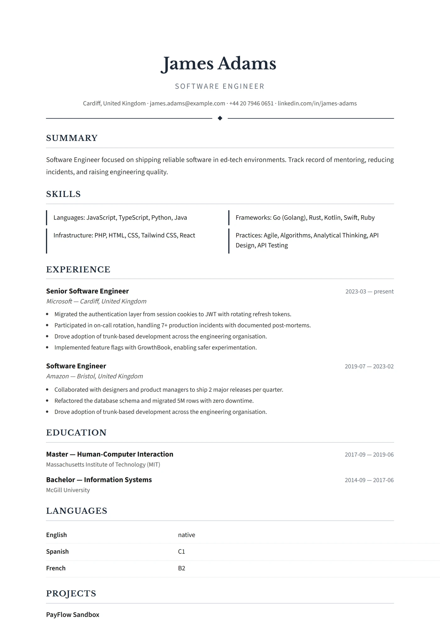 Scandinavie Executive — Modèles de CV
