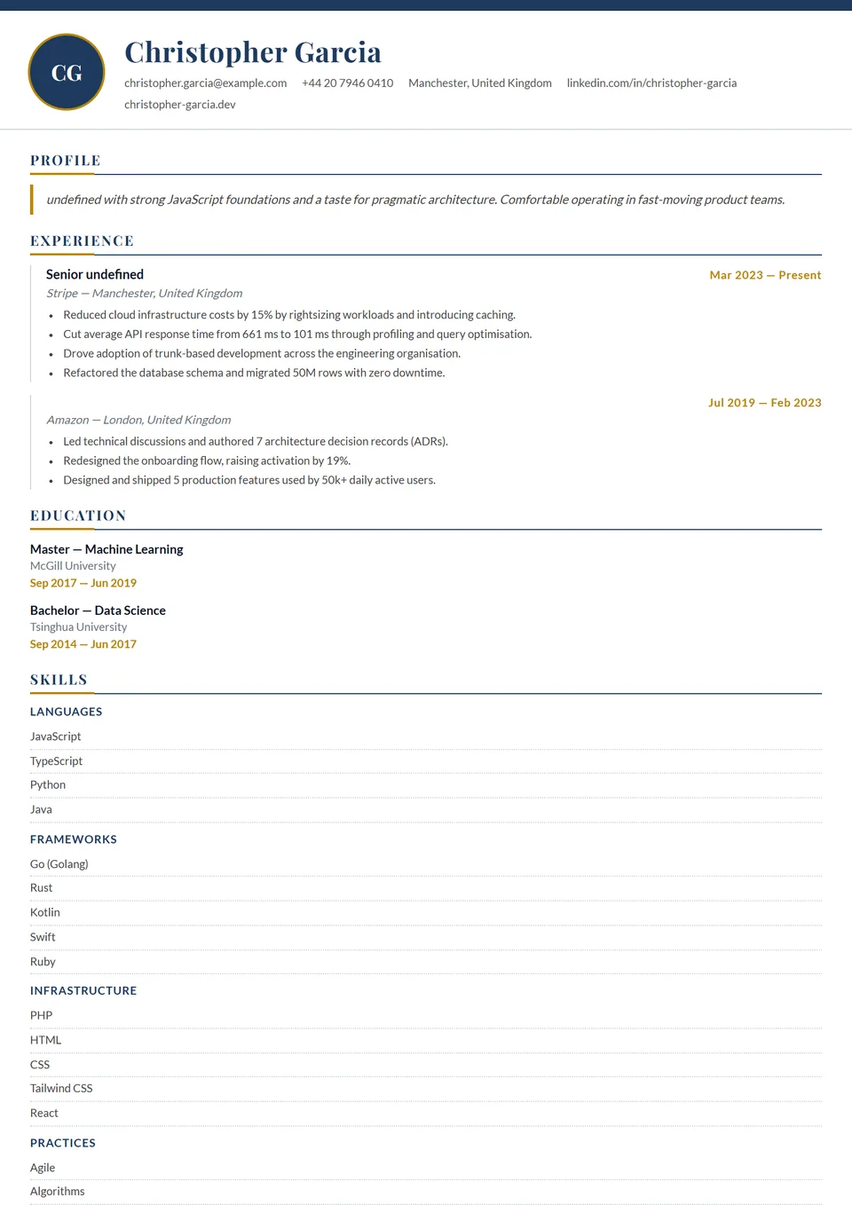 España — Ejecutivo — Plantillas de CV